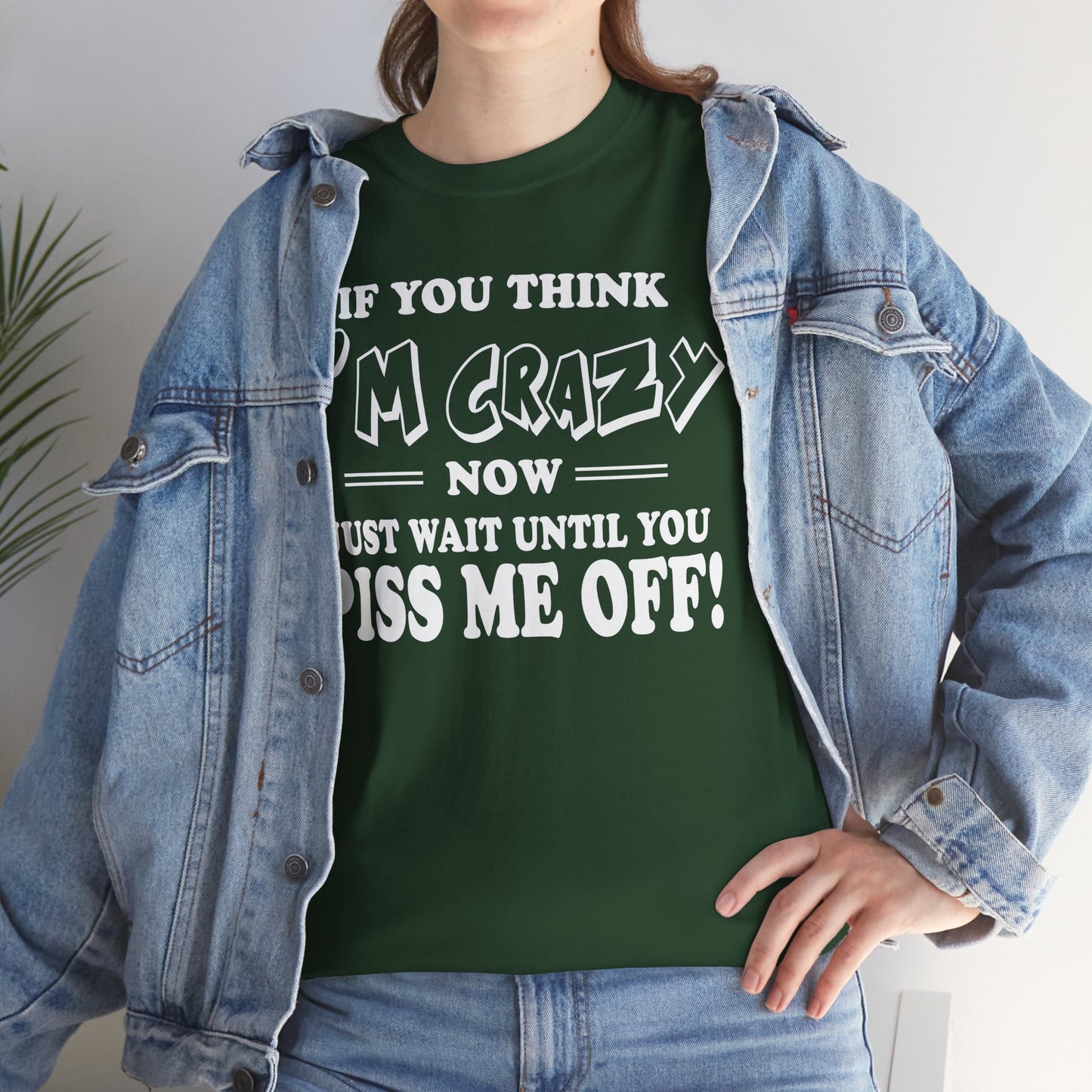 If you think I'm Crazy now just wait until you piss me off, funny shirt, Tee Shirt, Unisex Cotton Shirt, Cozy Family Tee