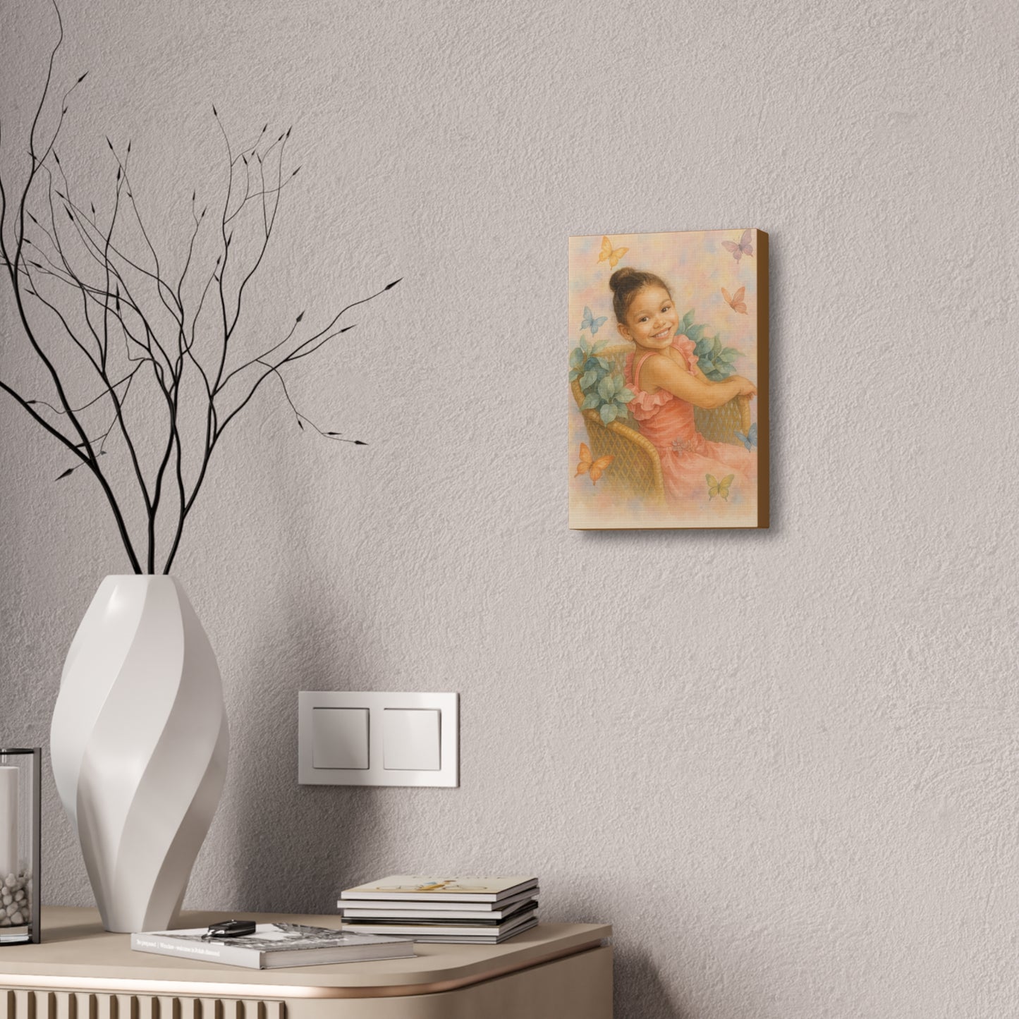 12x8 Custom Wall Art Whimsical Butterfly Canvas Art - 1.5' Stretched Wall Decor