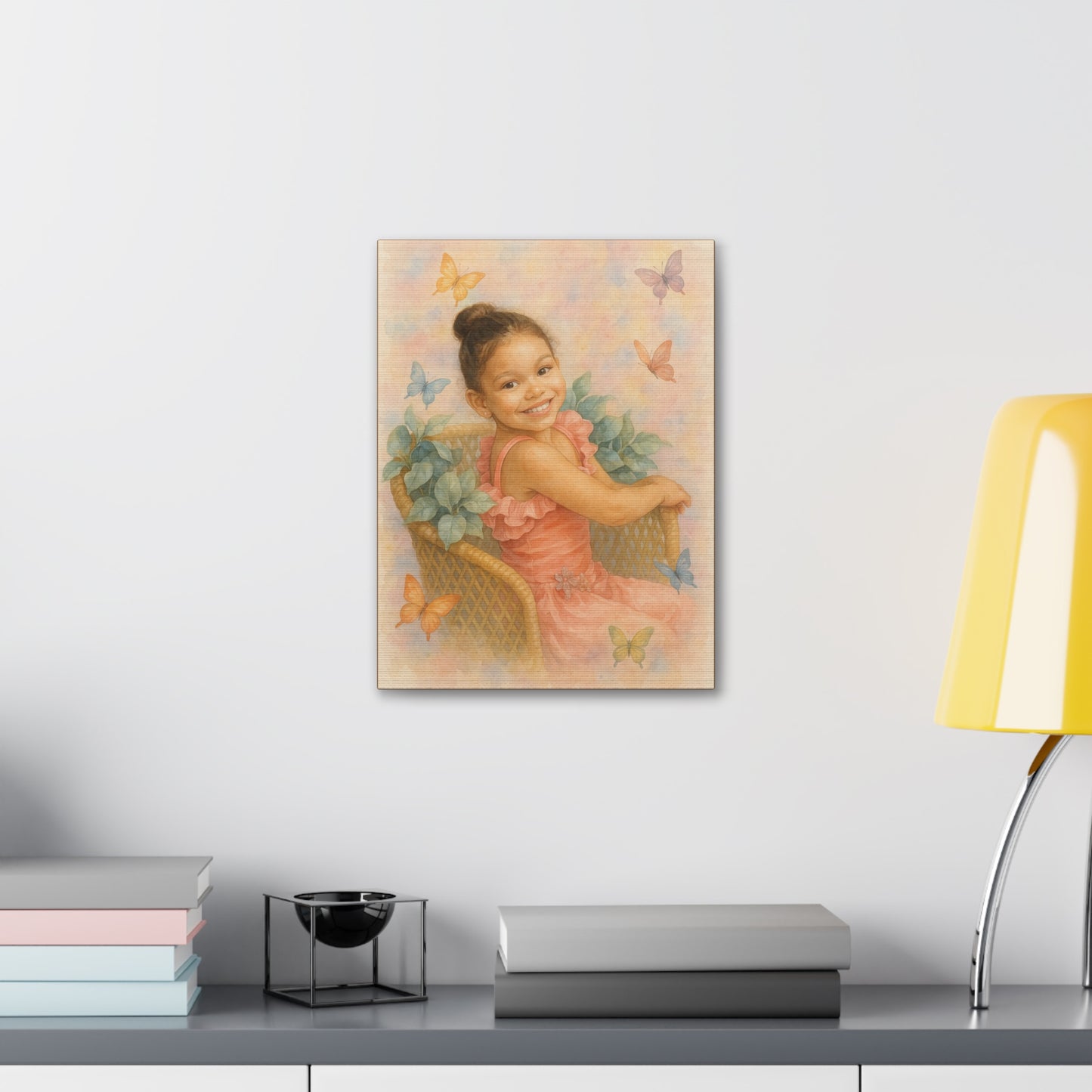 12x16 Vertical Custom Wall art Whimsical Butterfly Canvas Art - 1.5' Stretched Wall Décor