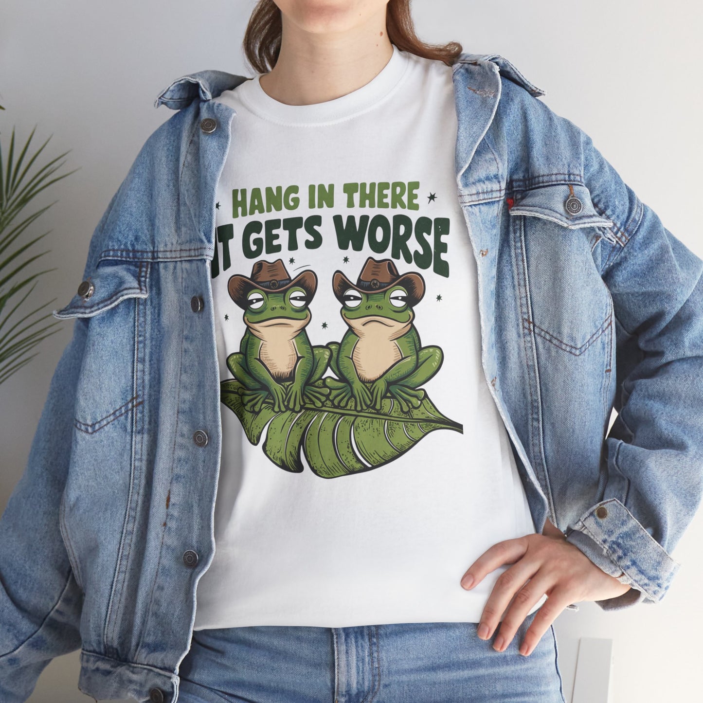 Hang in there it gets worse, funny shirt, Tee Shirt, Unisex Gildan Cotton Shirt, Cozy Family Tee