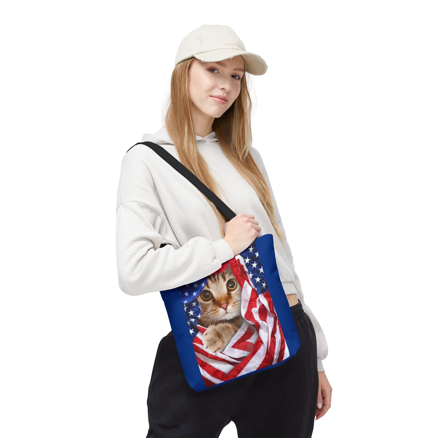 American Flag Cat Pattern Bag