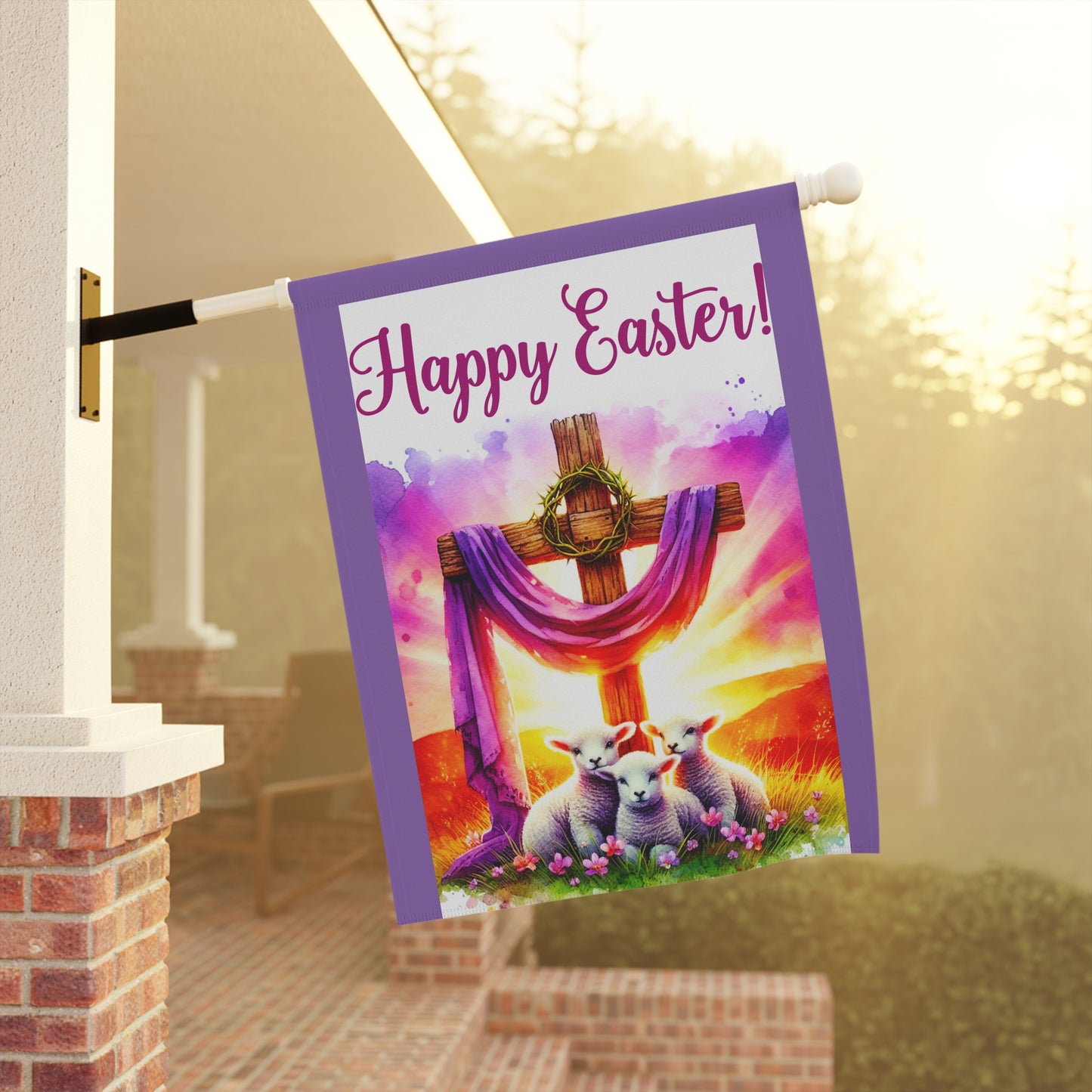 Happy Easter Whimsical Garden Banner, Playful Outdoor Sign, Dragon Decoration, Unique Yard Art, Sarcastic Home Décor, Garden Humor