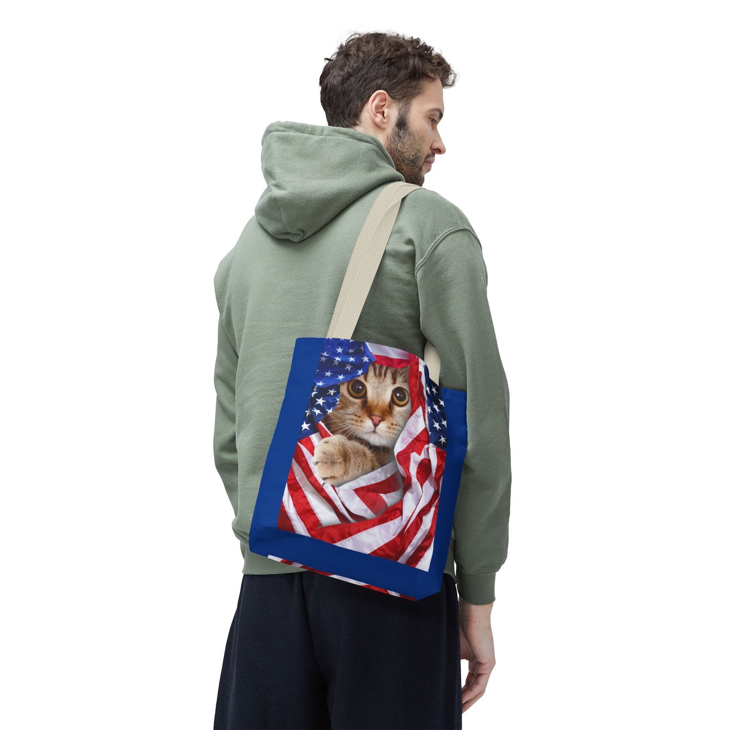 American Flag Cat Pattern Bag