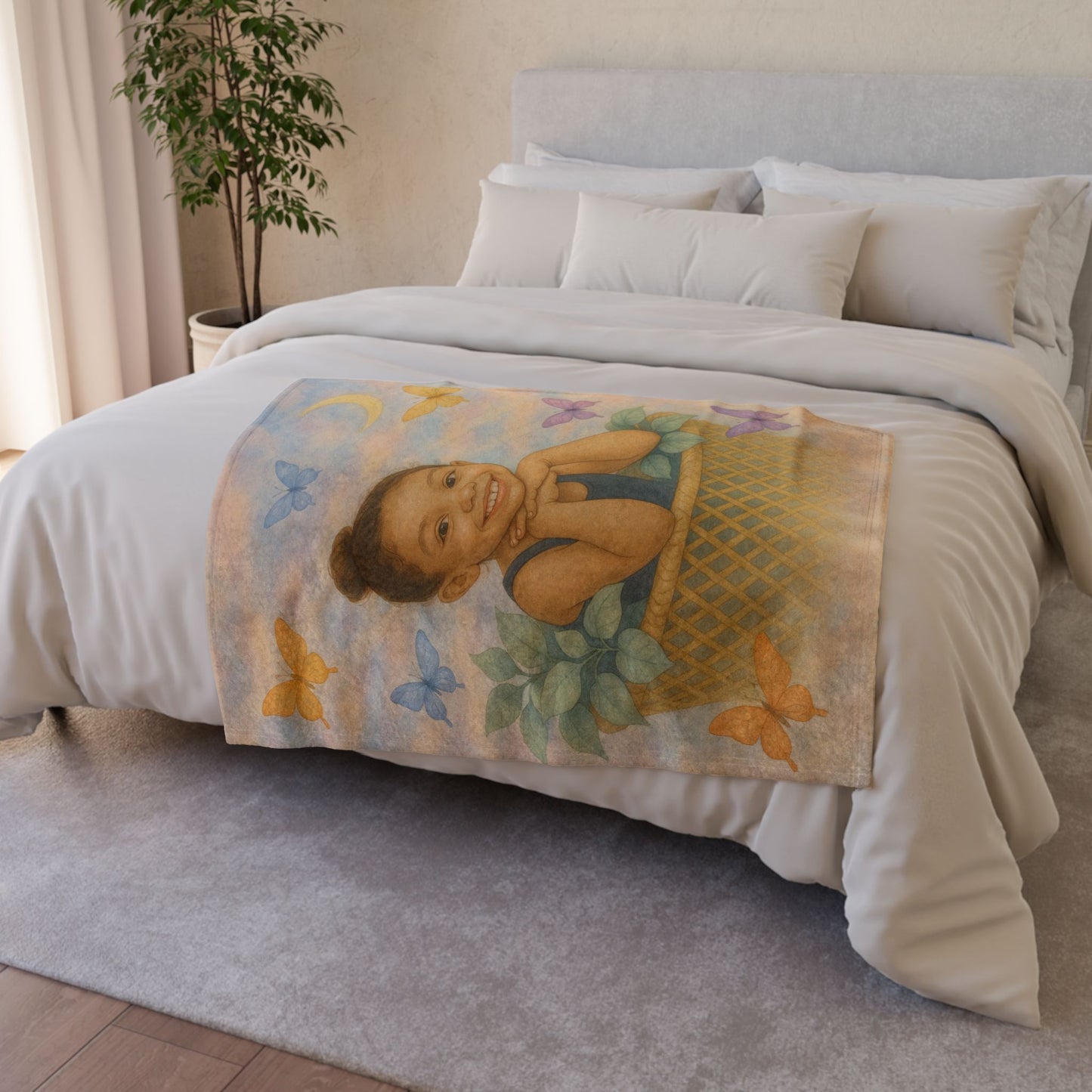 Custom Polyester Blanket, 3 sizes to choose from - Cozy Nature-Inspired Throw for Kids & Family