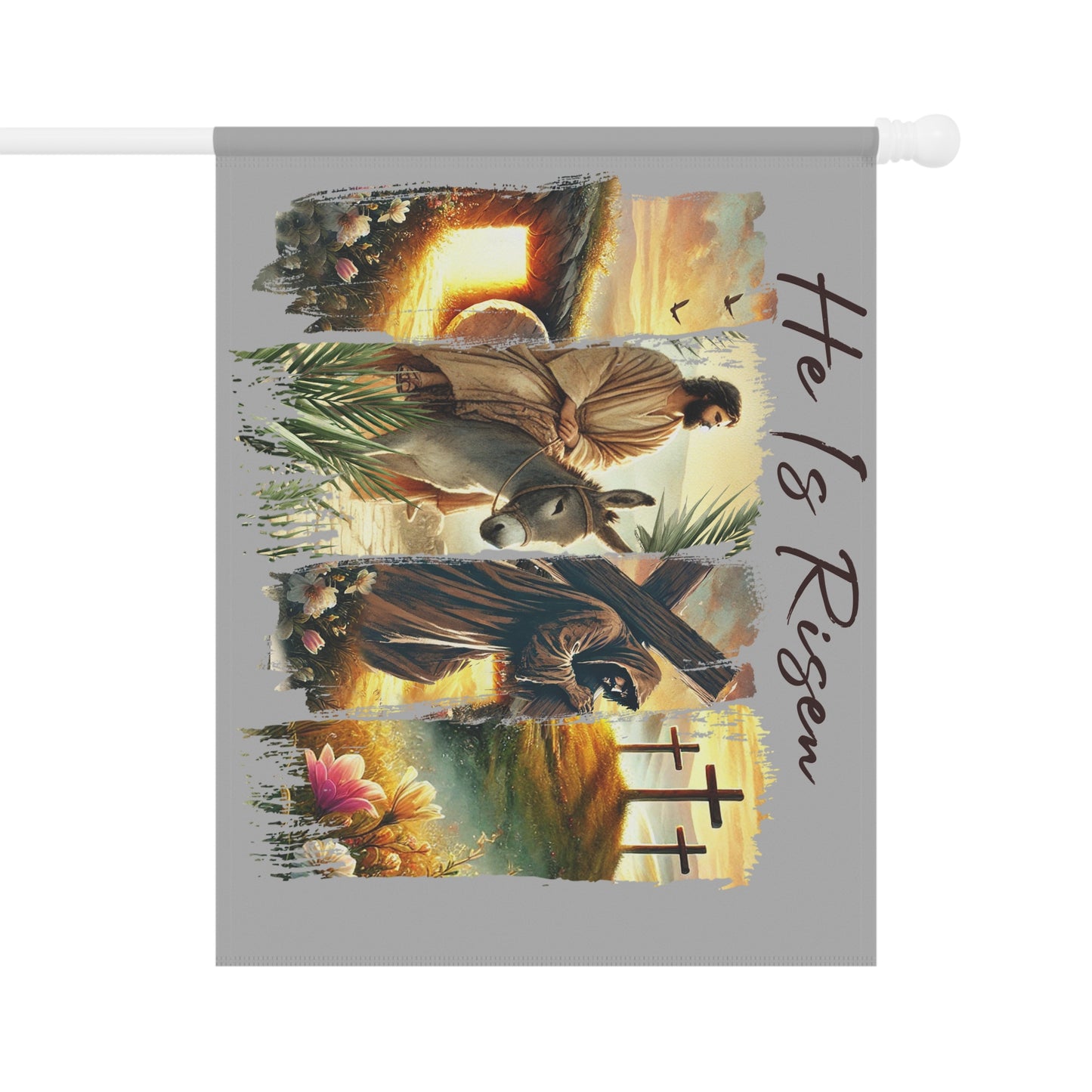 He Is Risen...Whimsical Garden Banner, Playful Outdoor Sign, Dragon Decoration, Unique Yard Art, Sarcastic Home Décor, Garden Humor