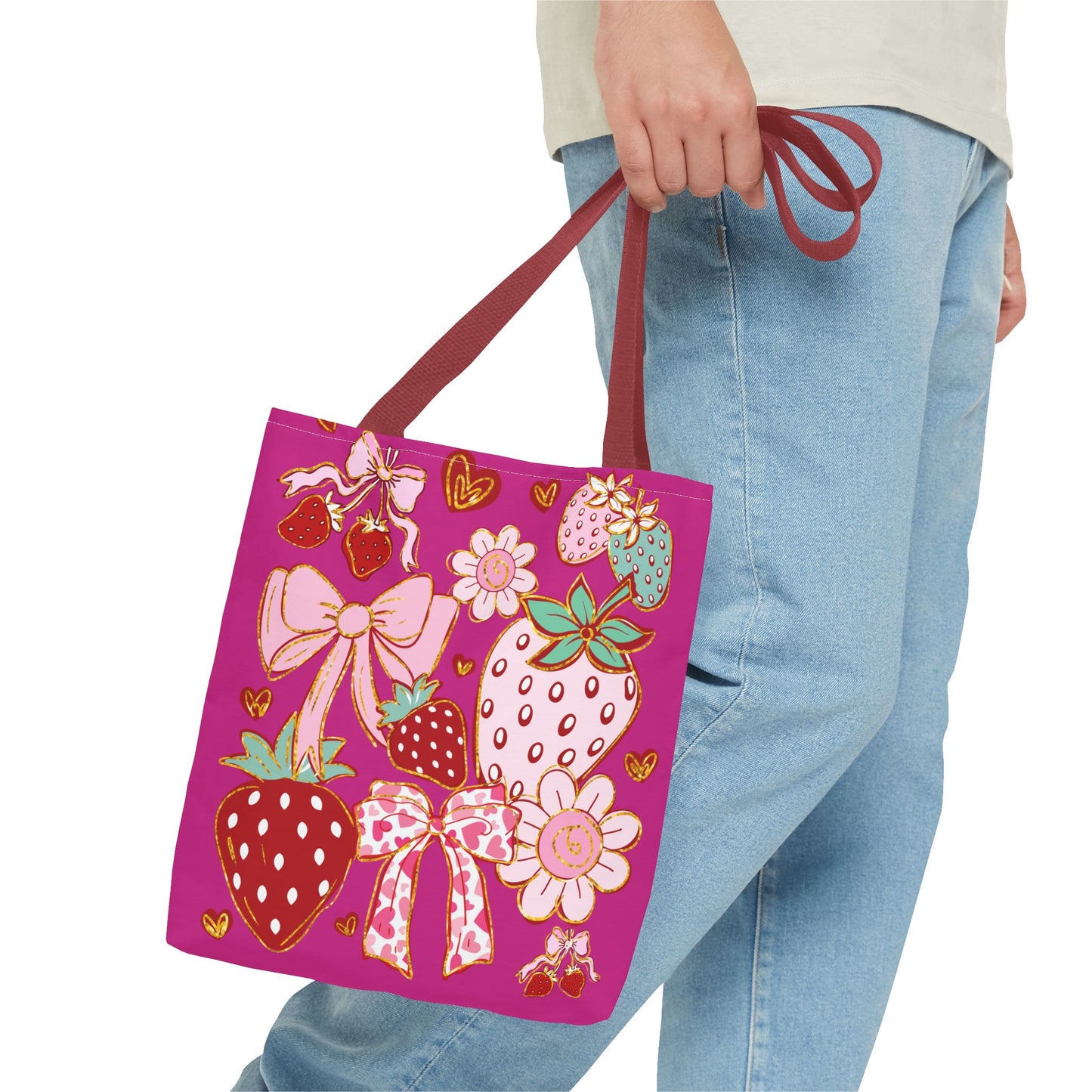 Boho Strawberry Coquette Pattern Bag