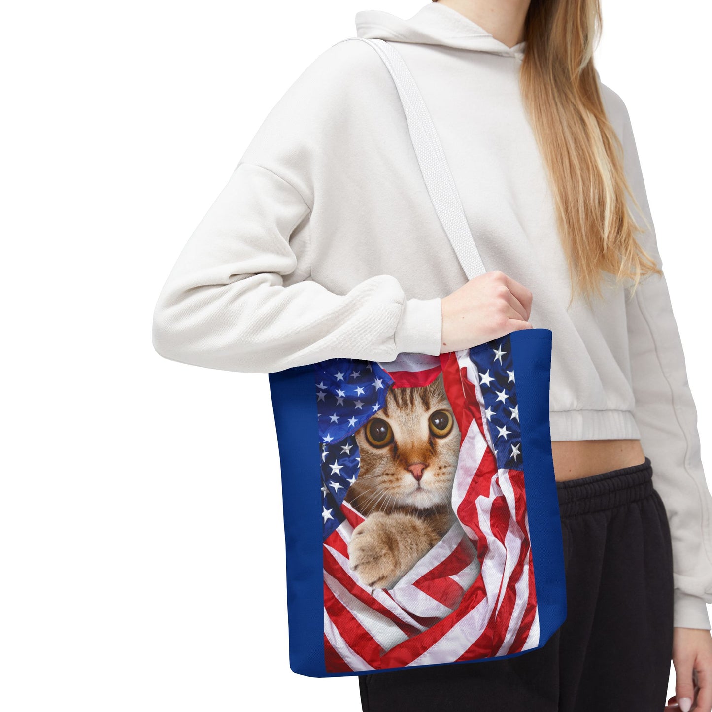 American Flag Cat Pattern Bag