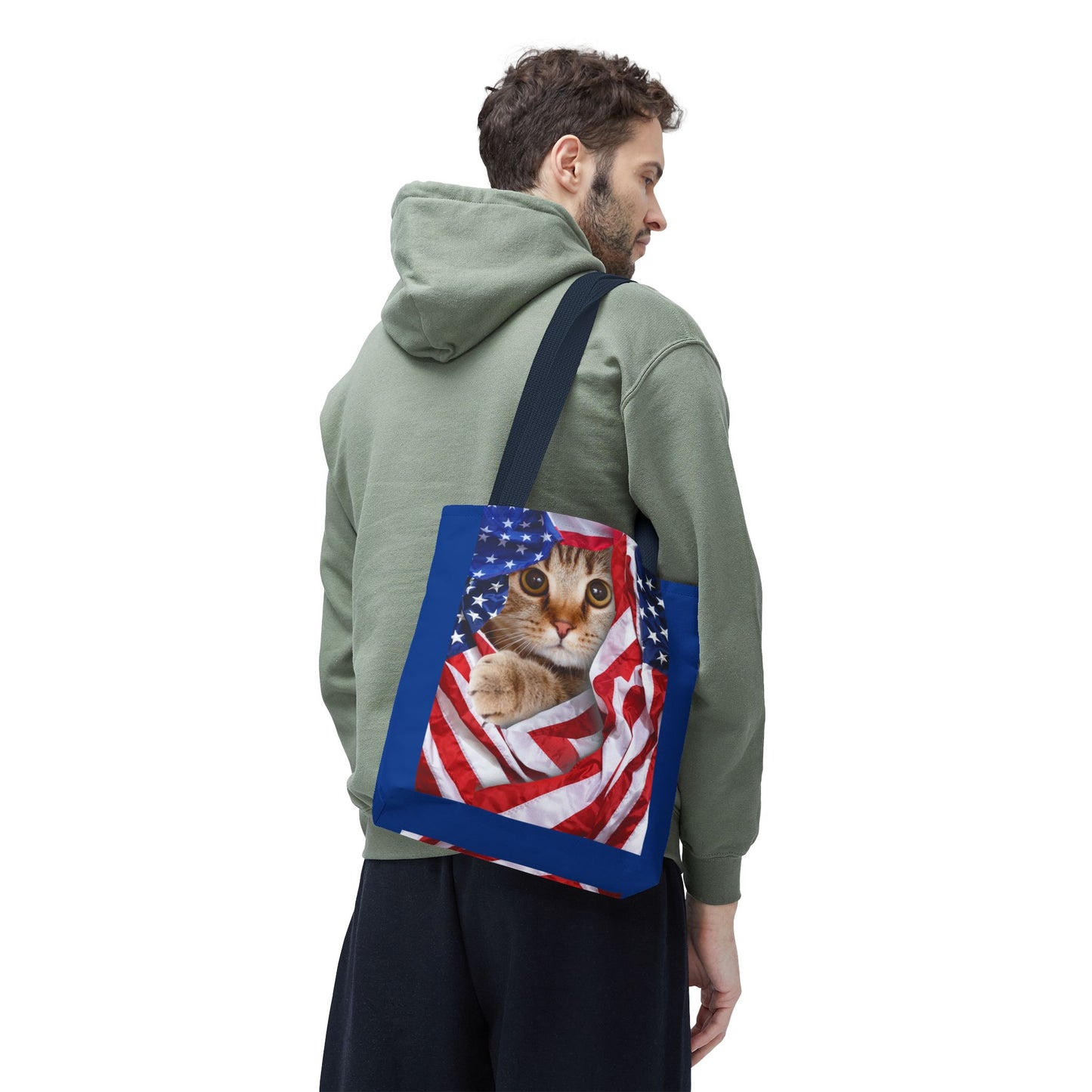 American Flag Cat Pattern Bag