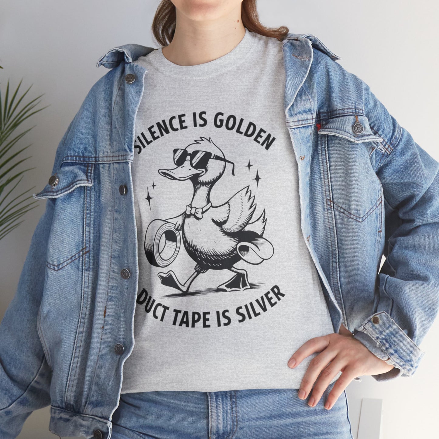 Silence is golden duct tape is silver, funny shirt, Tee Shirt, Unisex Gildan Cotton Shirt, Cozy Family Tee