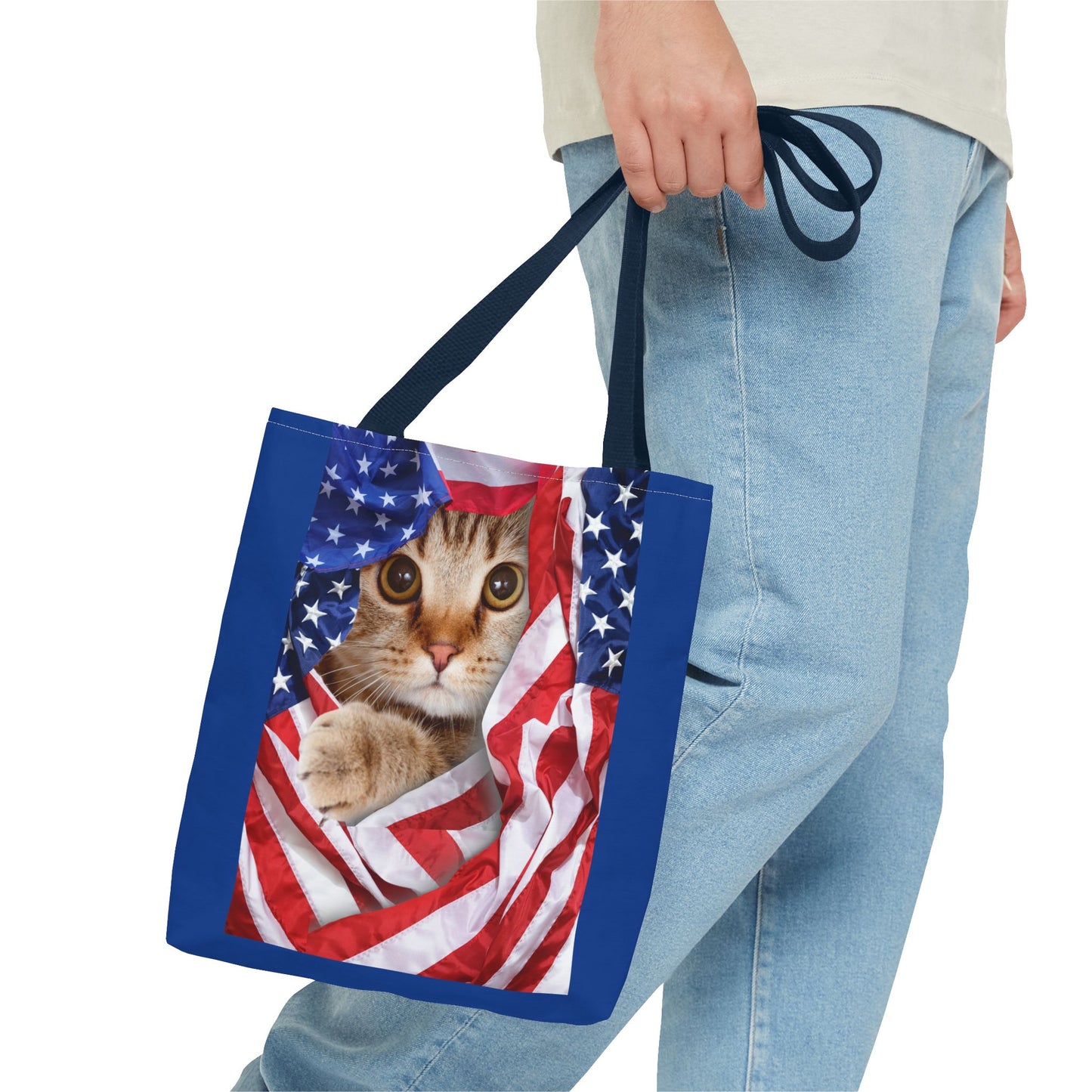 American Flag Cat Pattern Bag