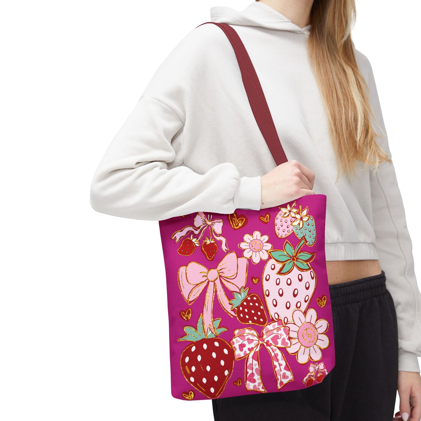 Boho Strawberry Coquette Pattern Bag