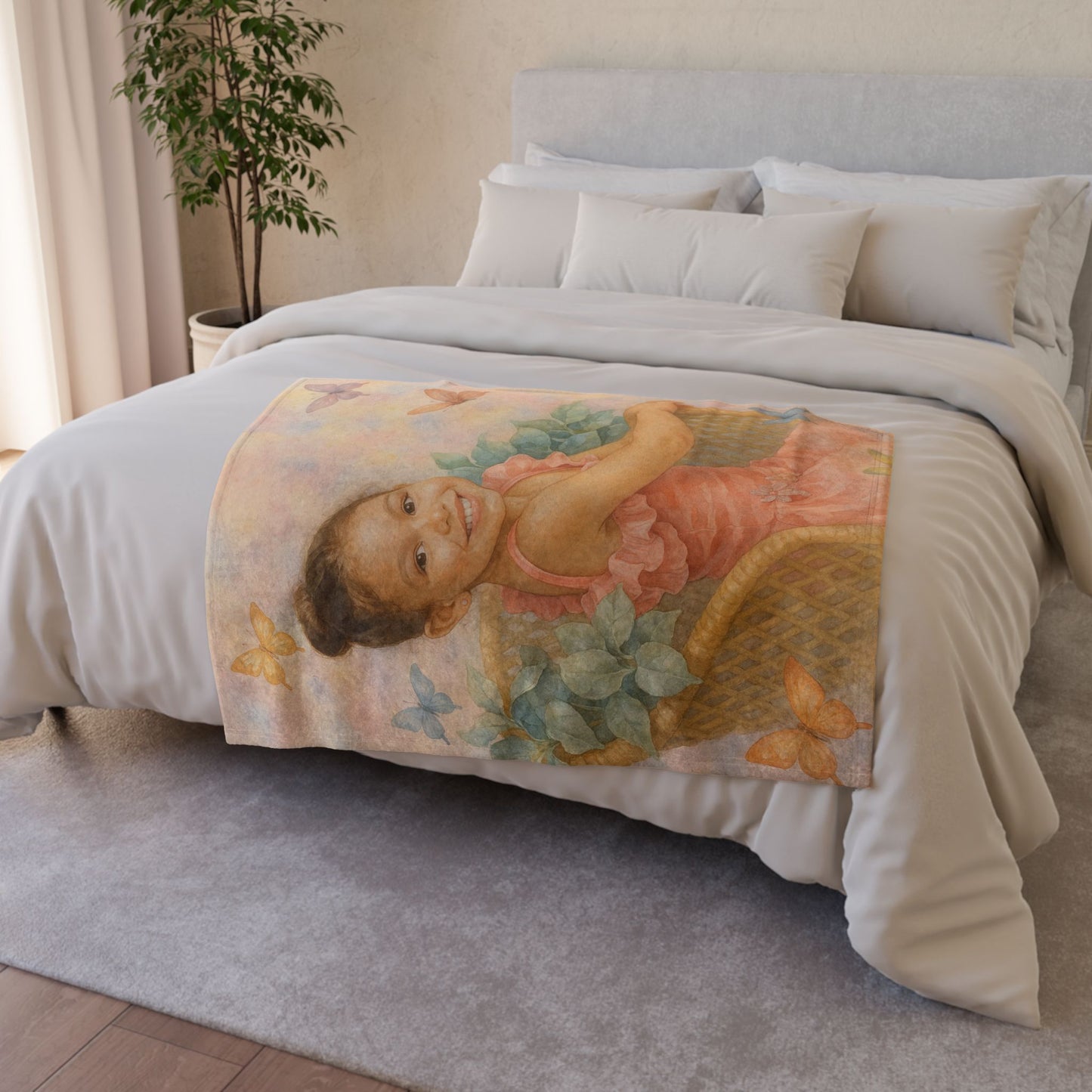 Custom Polyester Blanket, 3 sizes to choose from - Cozy Nature-Inspired Throw for Kids & Family