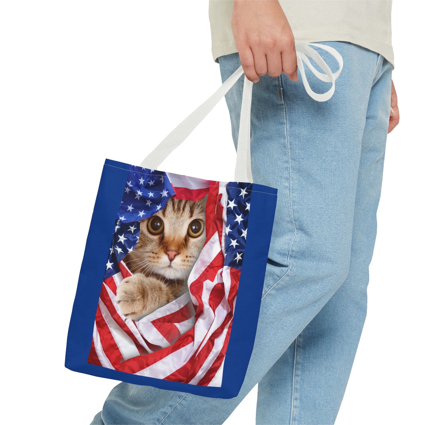 American Flag Cat Pattern Bag