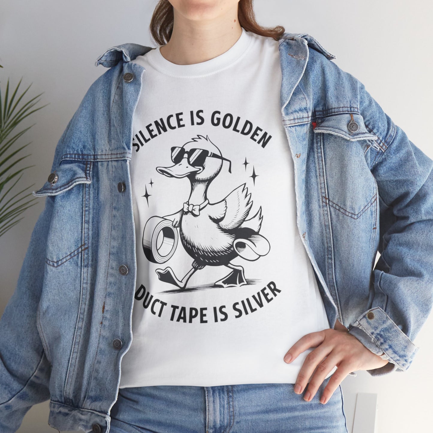 Silence is golden duct tape is silver, funny shirt, Tee Shirt, Unisex Gildan Cotton Shirt, Cozy Family Tee
