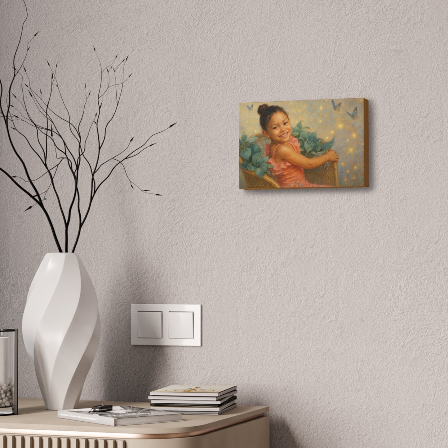 12x8 Custom wal art Whimsical Butterfly Canvas Art - 1.5' Stretched Wall Decor