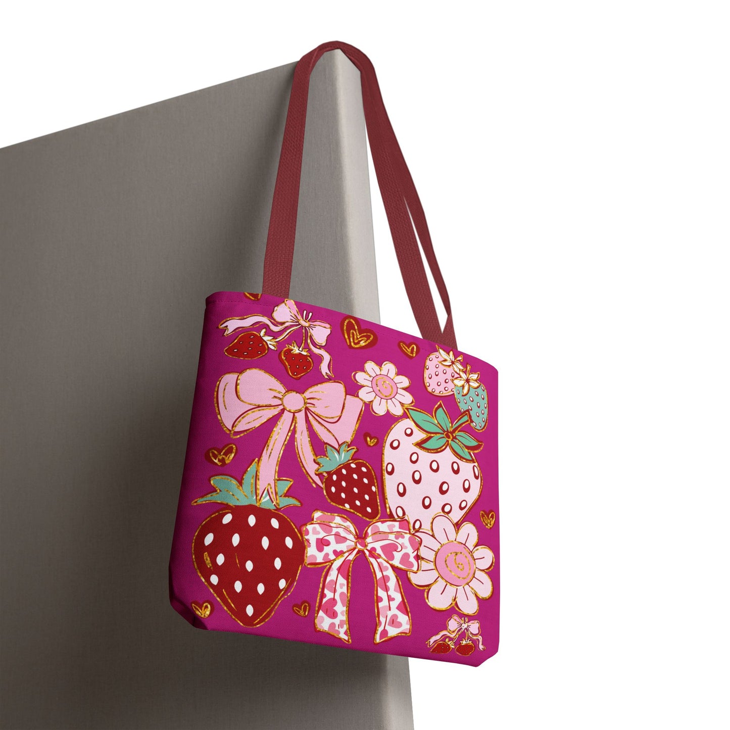 Boho Strawberry Coquette Pattern Bag