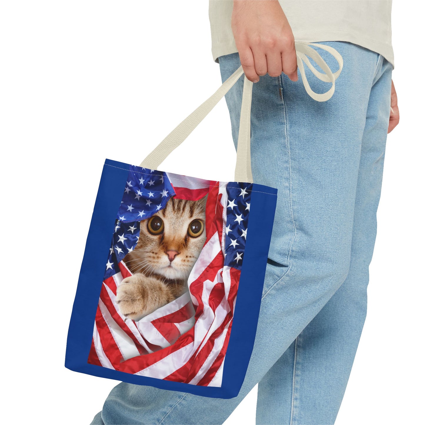 American Flag Cat Pattern Bag