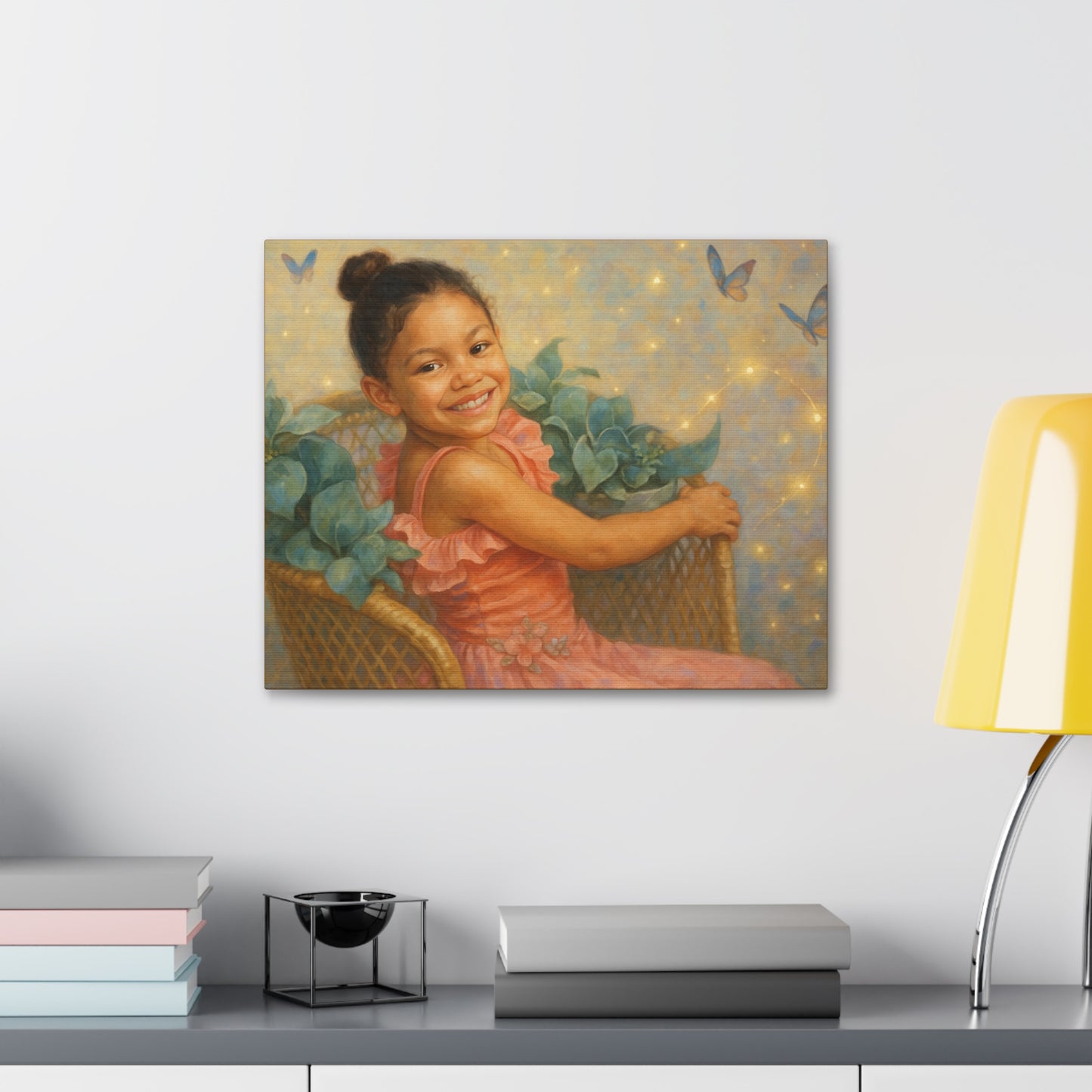 20x16 Custom wal art Whimsical Butterfly Canvas Art - 1.5' Stretched Wall Decor