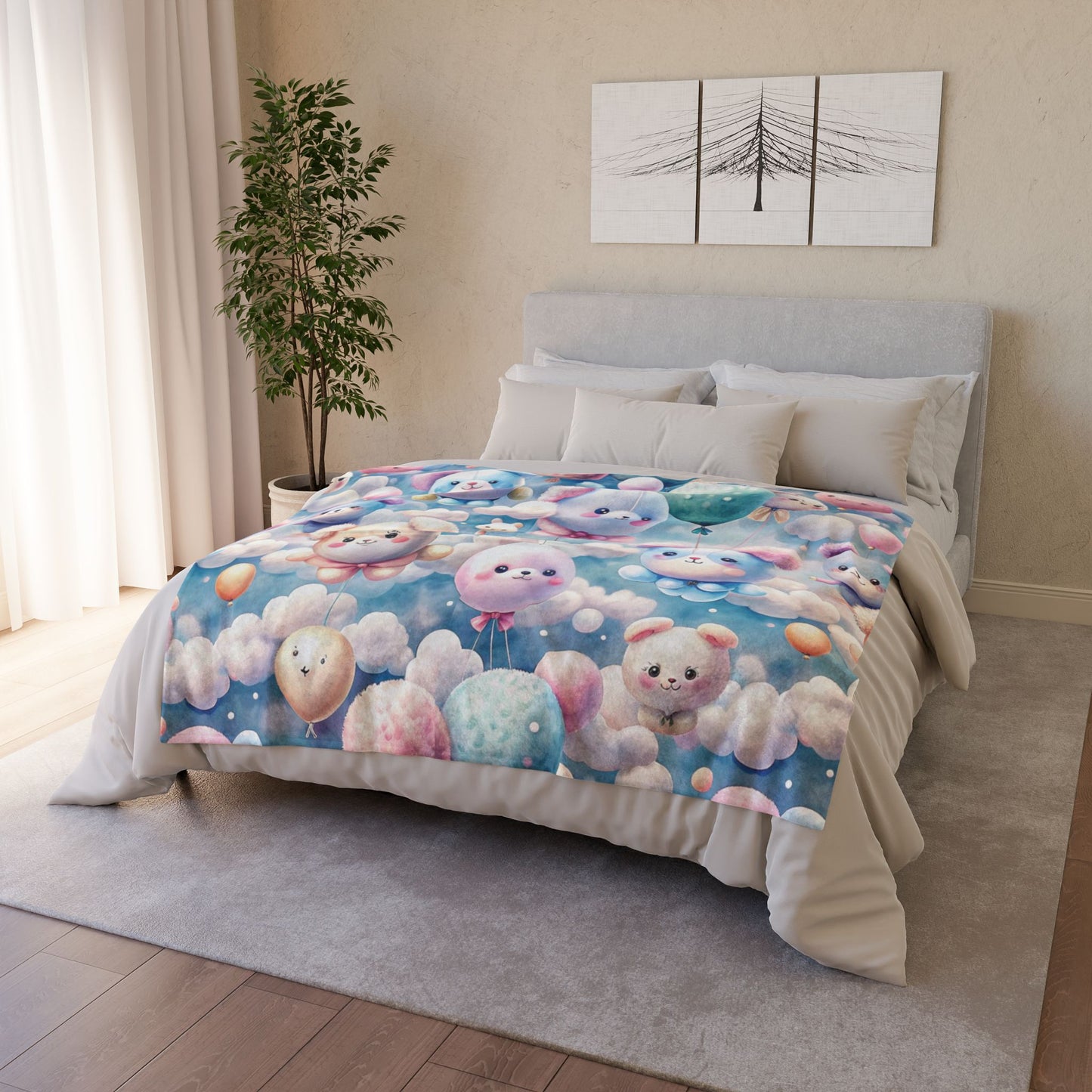 Cute Baby Boy Pattern,,, Add Custom Text Polyester Blanket - Cozy Nature-Inspired Throw for Kids & Family