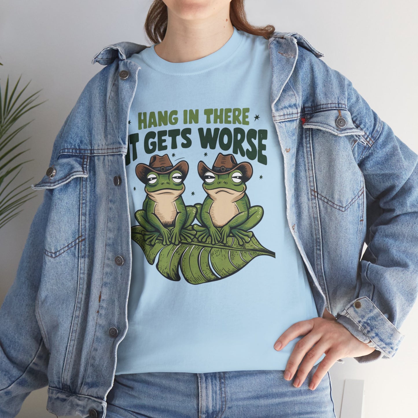 Hang in there it gets worse, funny shirt, Tee Shirt, Unisex Gildan Cotton Shirt, Cozy Family Tee