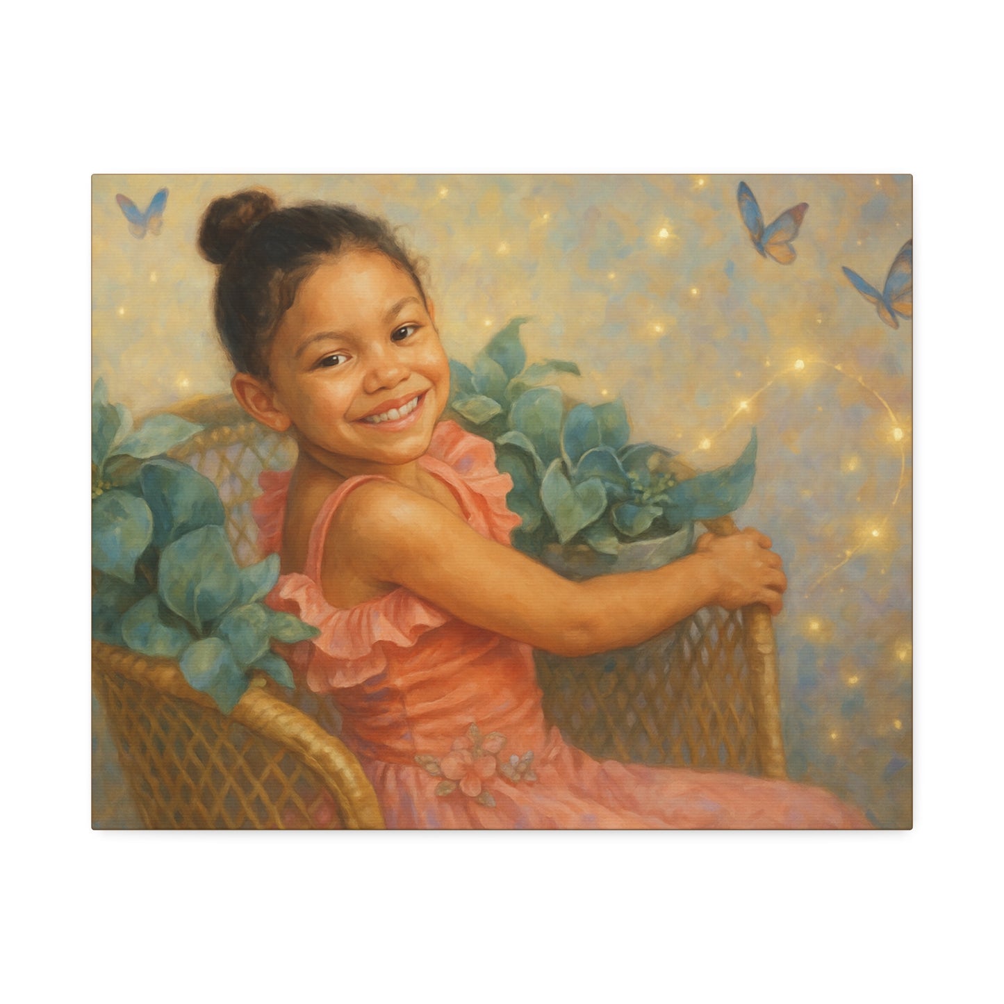 20x16 Custom wal art Whimsical Butterfly Canvas Art - 1.5' Stretched Wall Decor