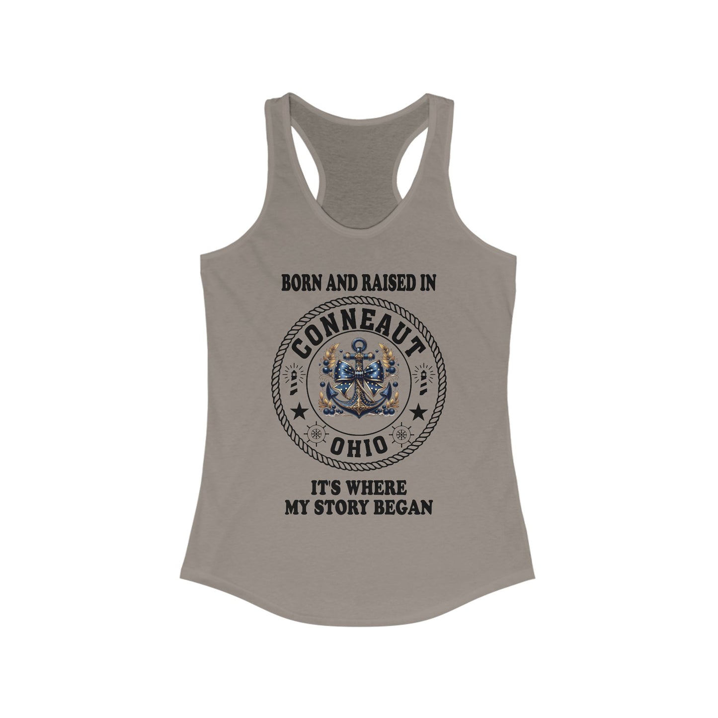Racerback Tank - Born and Raised in Conneaut, Ohio