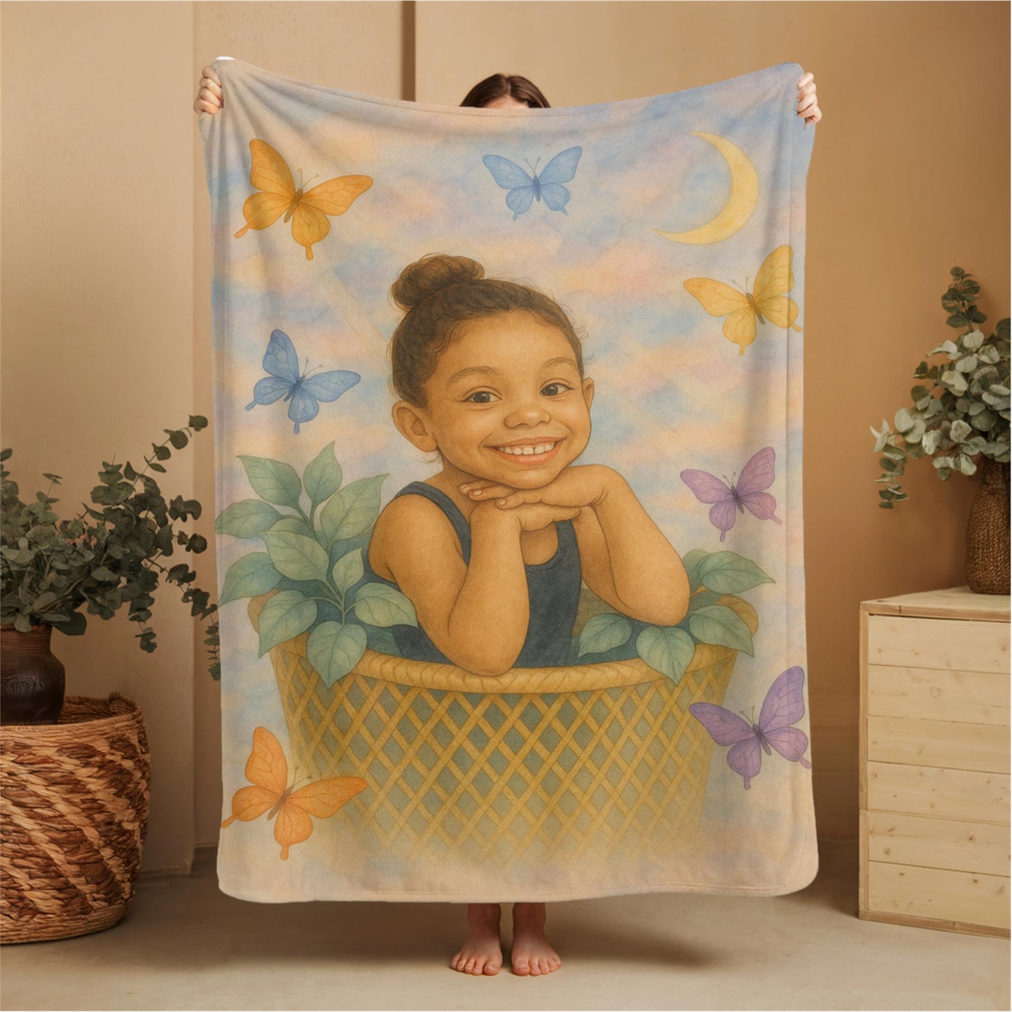 Custom Polyester Blanket, 3 sizes to choose from - Cozy Nature-Inspired Throw for Kids & Family