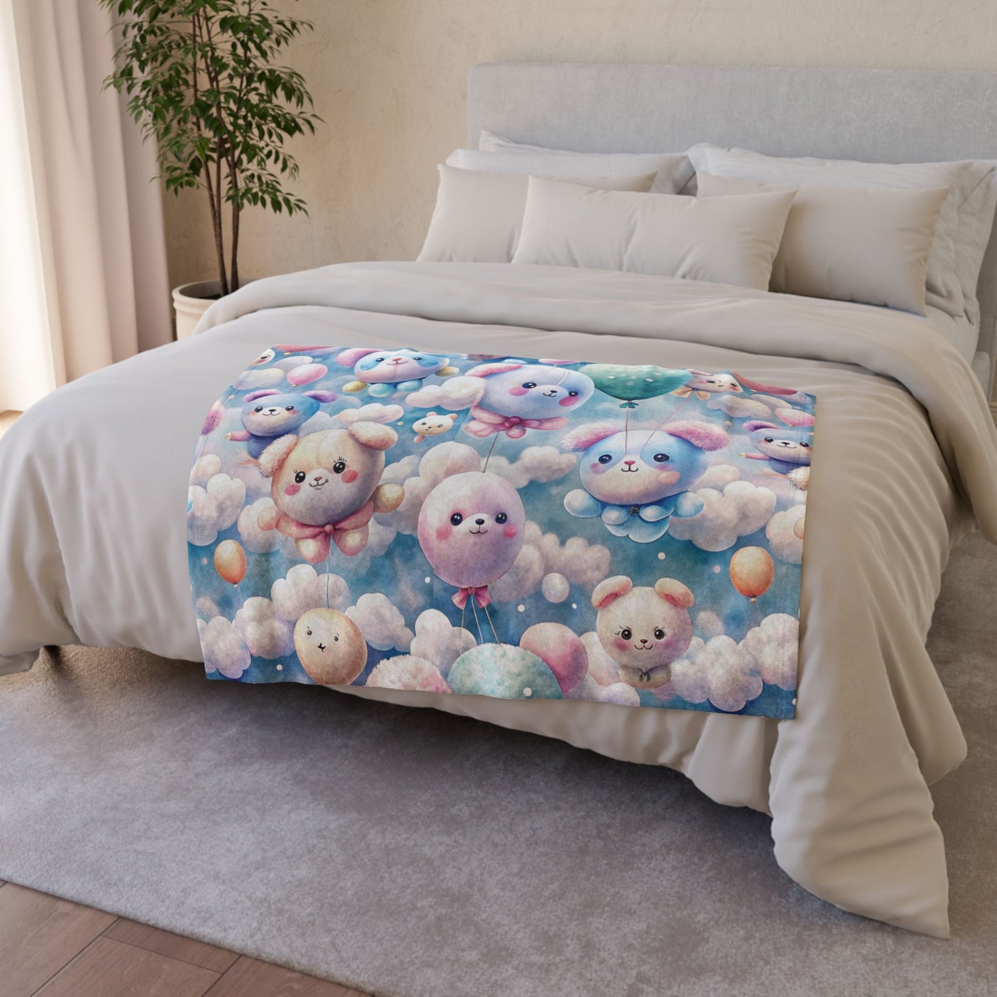 Cute Baby Boy Pattern,,, Add Custom Text Polyester Blanket - Cozy Nature-Inspired Throw for Kids & Family