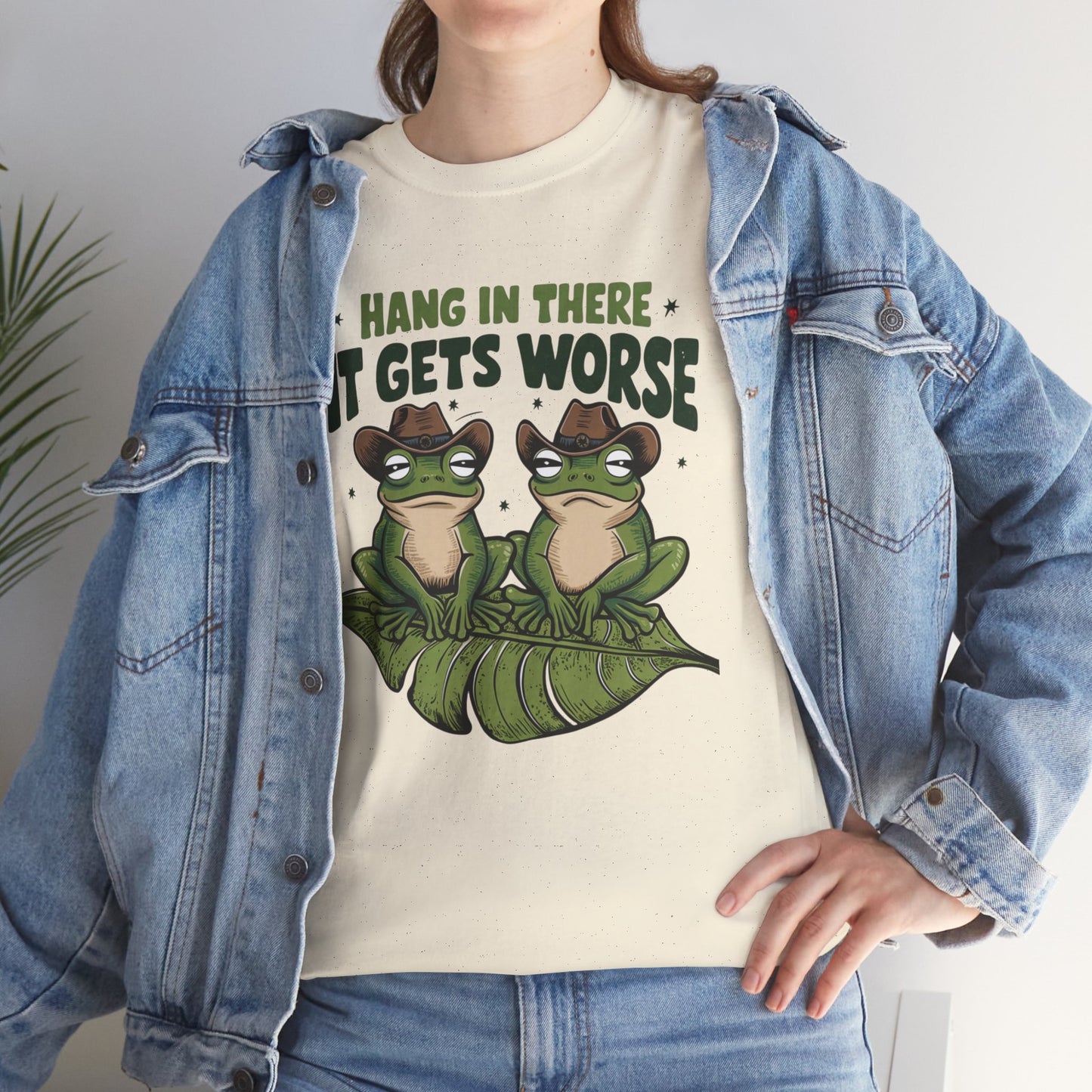 Hang in there it gets worse, funny shirt, Tee Shirt, Unisex Gildan Cotton Shirt, Cozy Family Tee