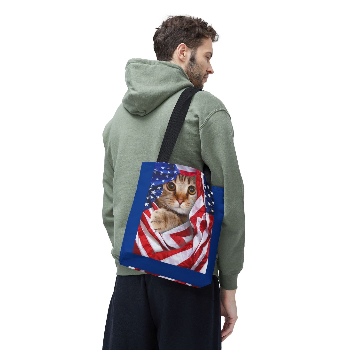 American Flag Cat Pattern Bag