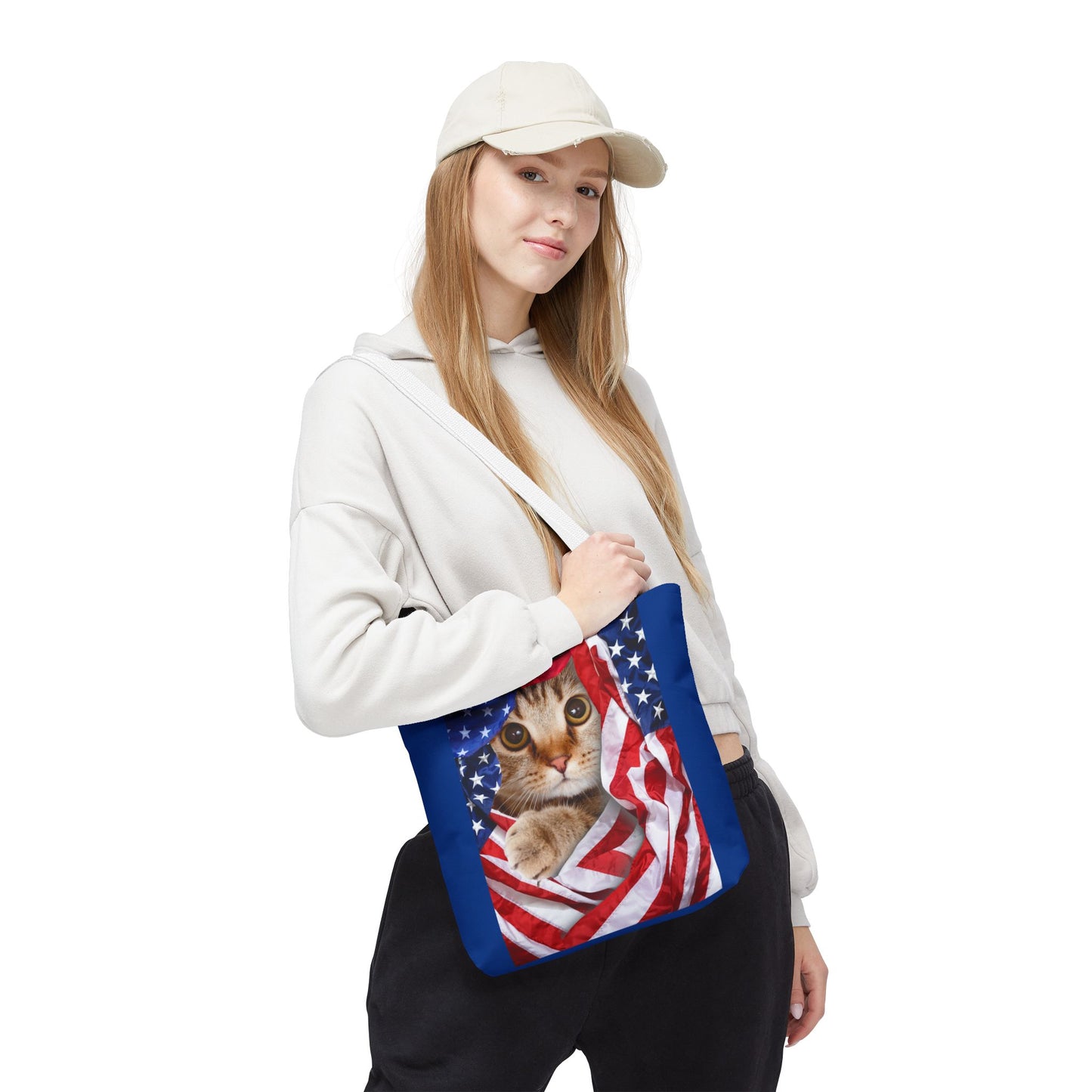 American Flag Cat Pattern Bag