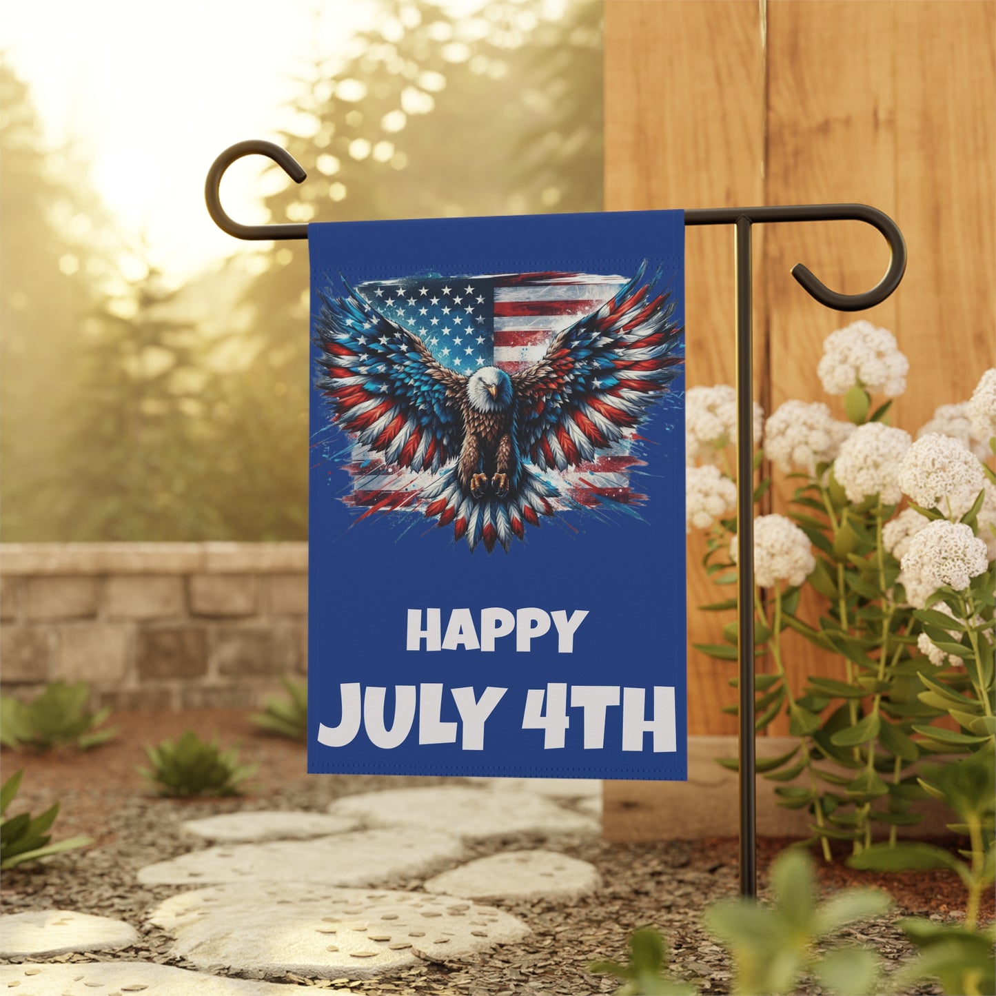Happy July 4TH...Whimsical Garden Banner, Playful Outdoor Sign, Dragon Decoration, Unique Yard Art, Sarcastic Home Décor, Garden Humor