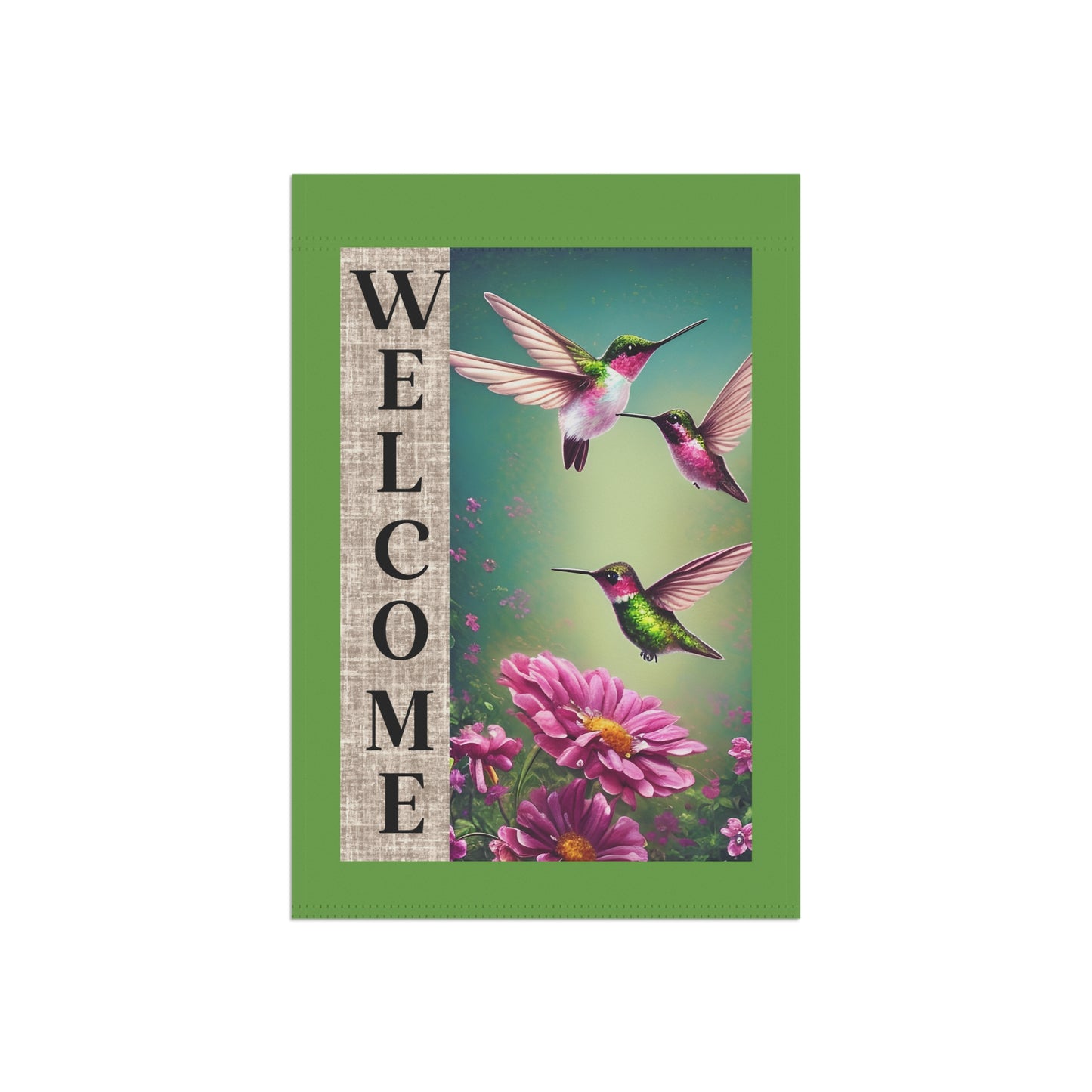 Welcome Hummingbirds Whimsical Garden Banner, Playful Outdoor Sign, Dragon Decoration, Unique Yard Art, Sarcastic Home Décor, Garden Humor
