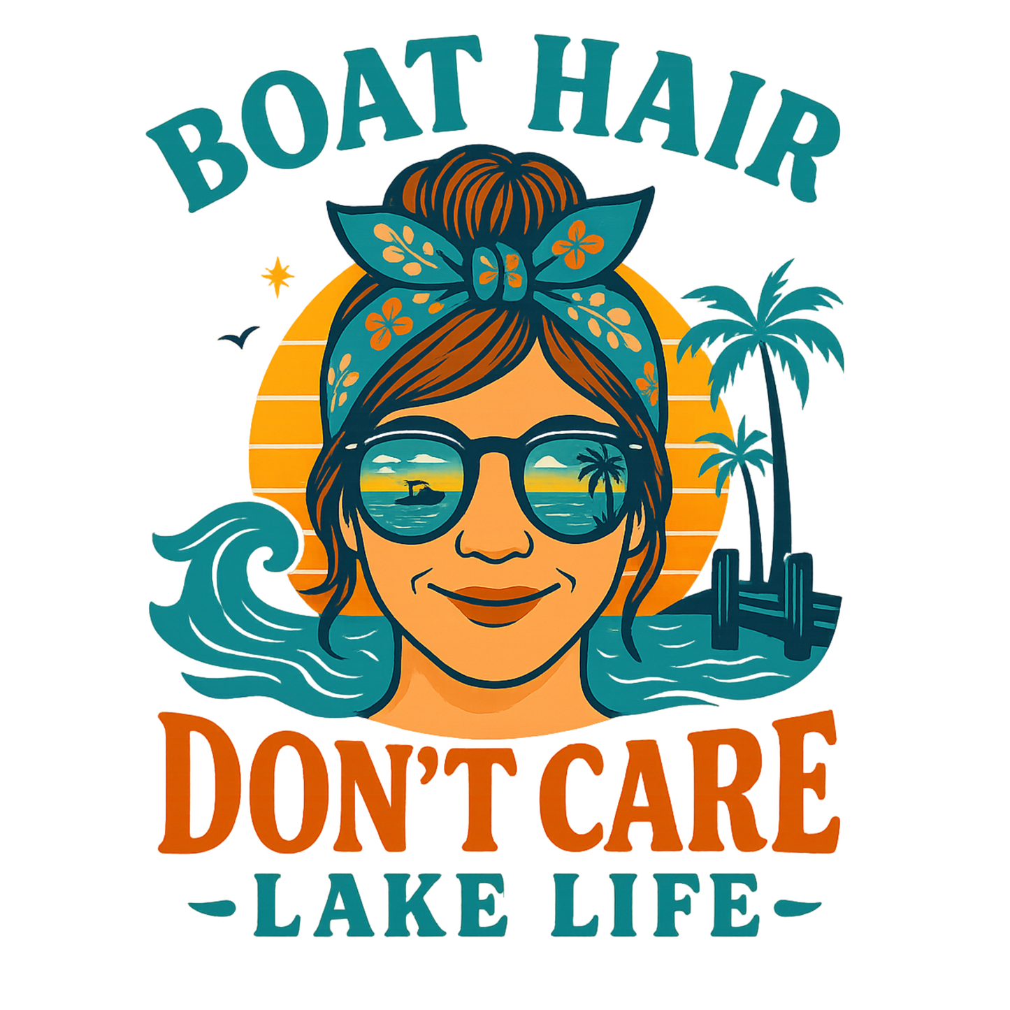 Boat hair I don't care lake life