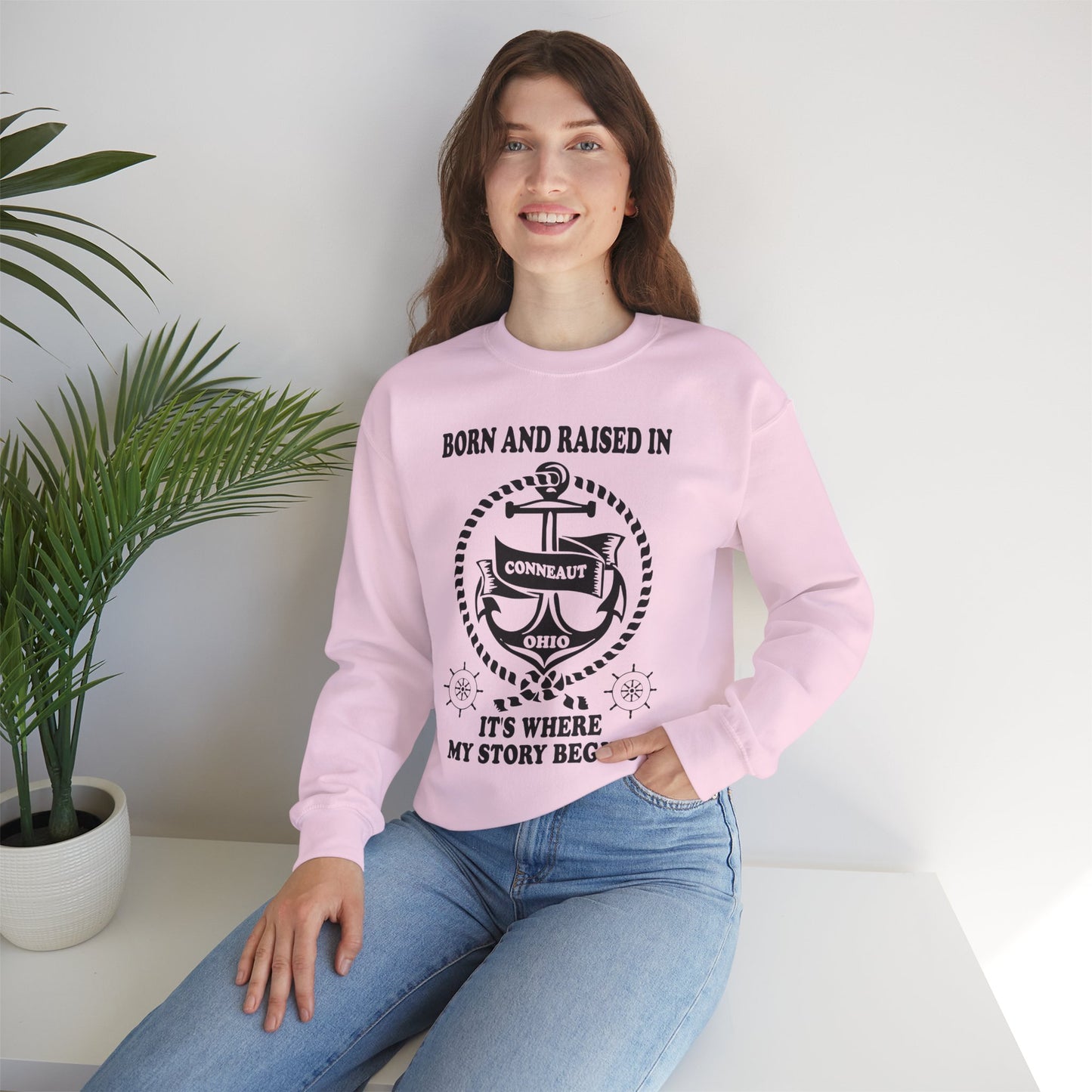 Born and raised it's where my story begins Sweatshirt, Funny Unisex Crewneck, Gift for Homeowners, Cozy Casual Wear