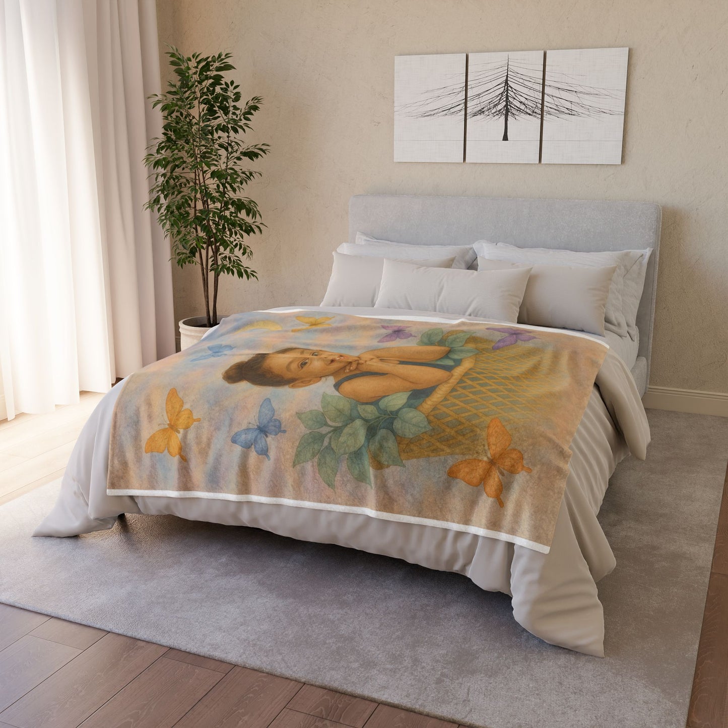 Custom Polyester Blanket, 3 sizes to choose from - Cozy Nature-Inspired Throw for Kids & Family