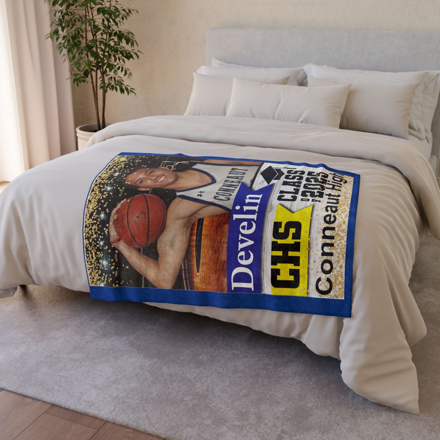 Add Custom Text Polyester Blanket - Cozy Nature-Inspired Throw for Kids & Family