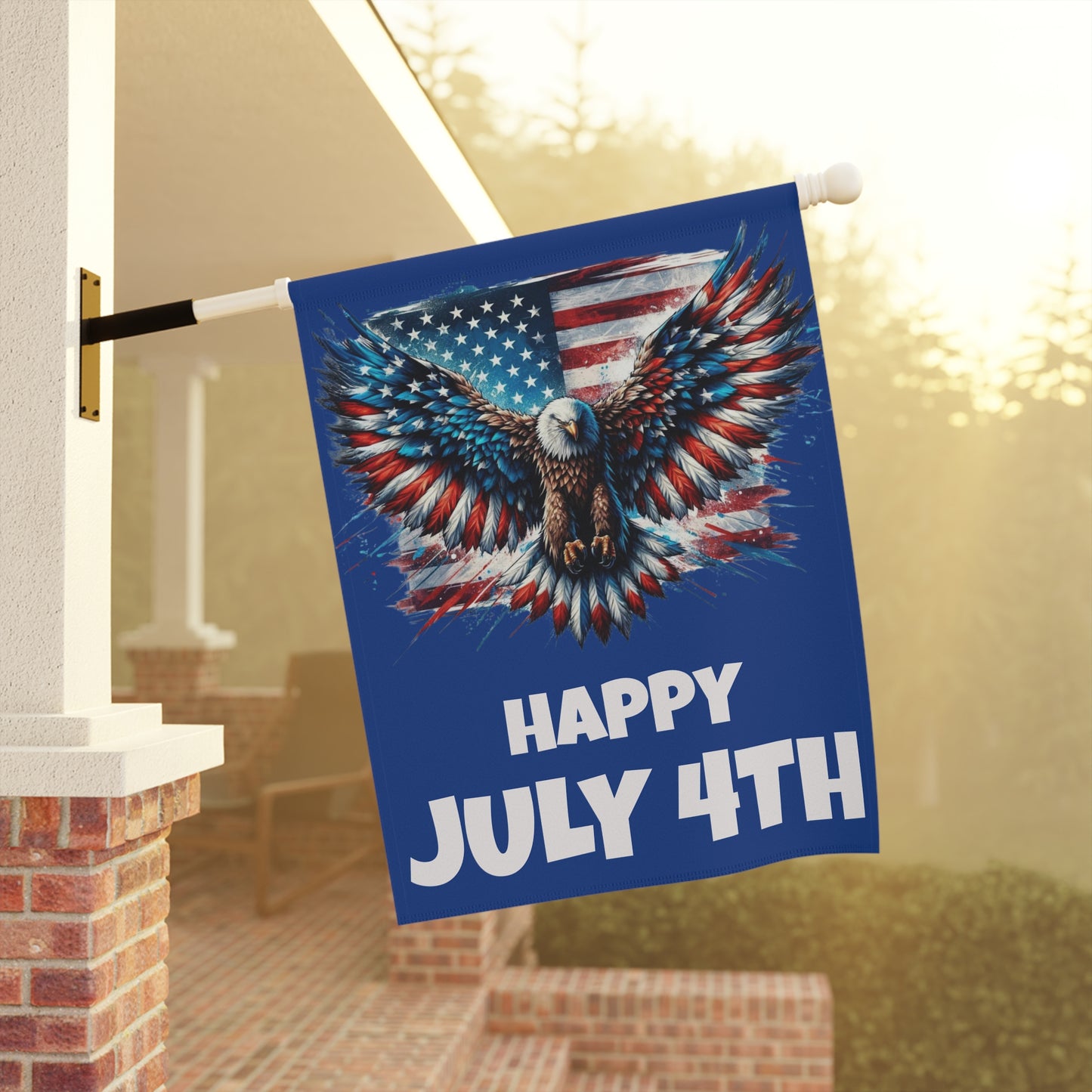 Happy July 4TH...Whimsical Garden Banner, Playful Outdoor Sign, Dragon Decoration, Unique Yard Art, Sarcastic Home Décor, Garden Humor