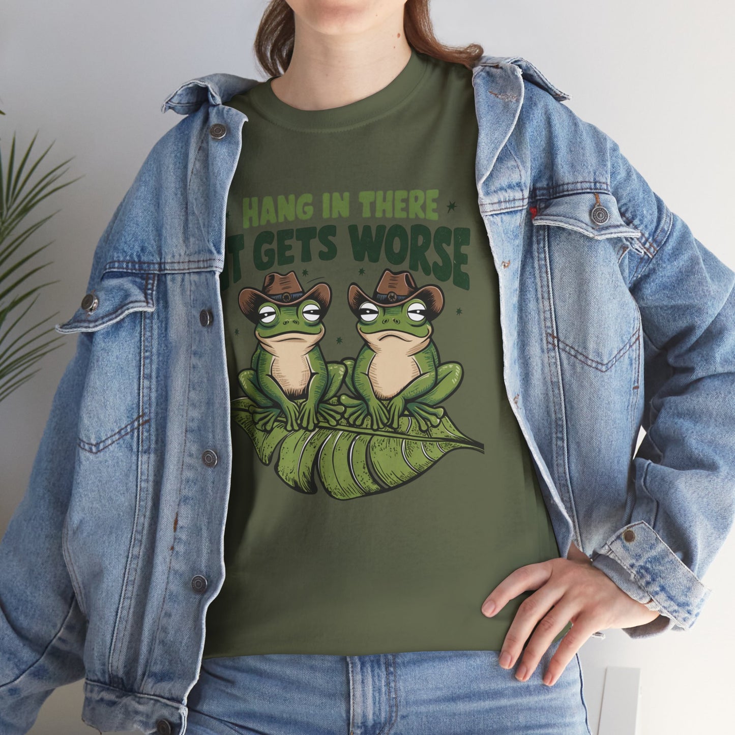 Hang in there it gets worse, funny shirt, Tee Shirt, Unisex Gildan Cotton Shirt, Cozy Family Tee