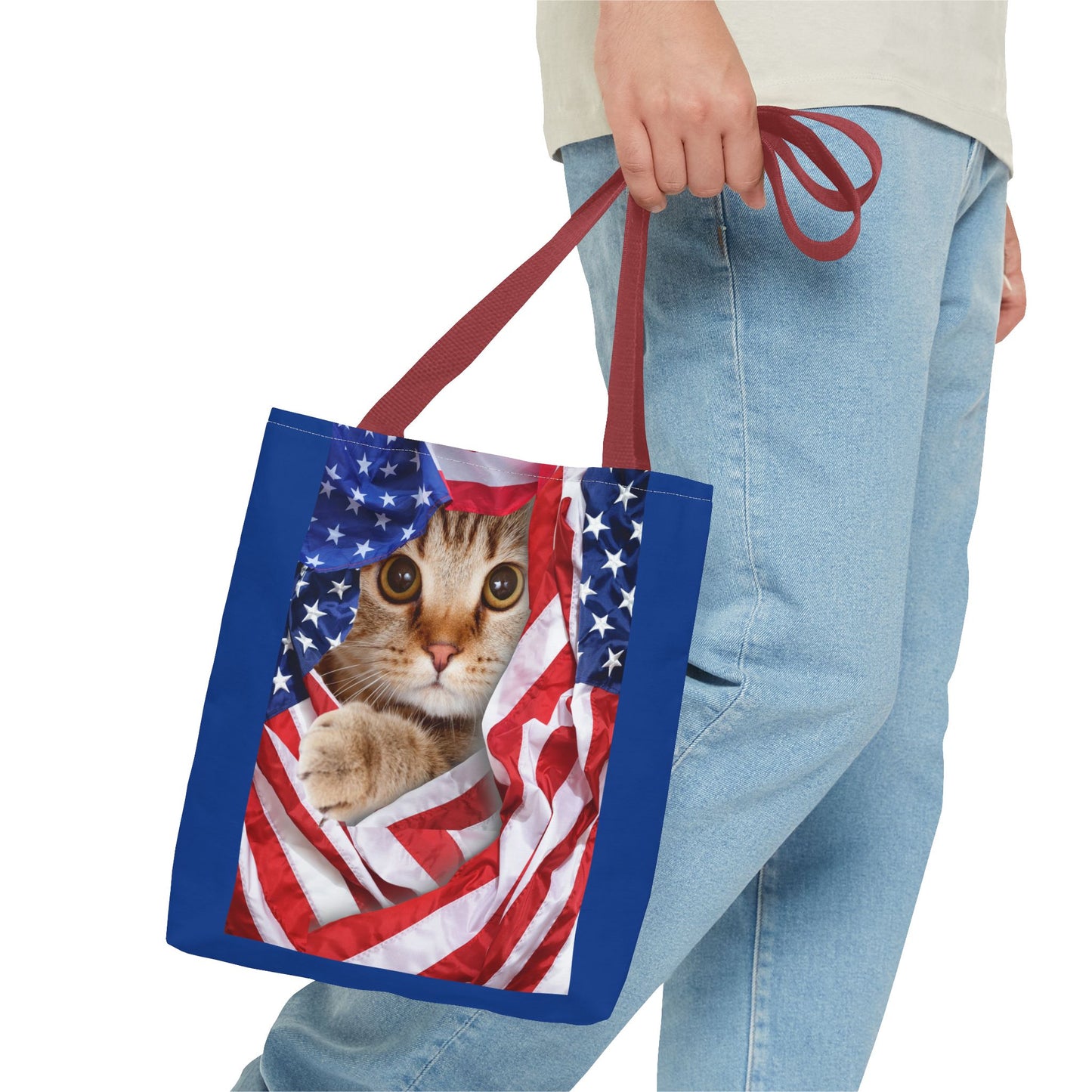 American Flag Cat Pattern Bag