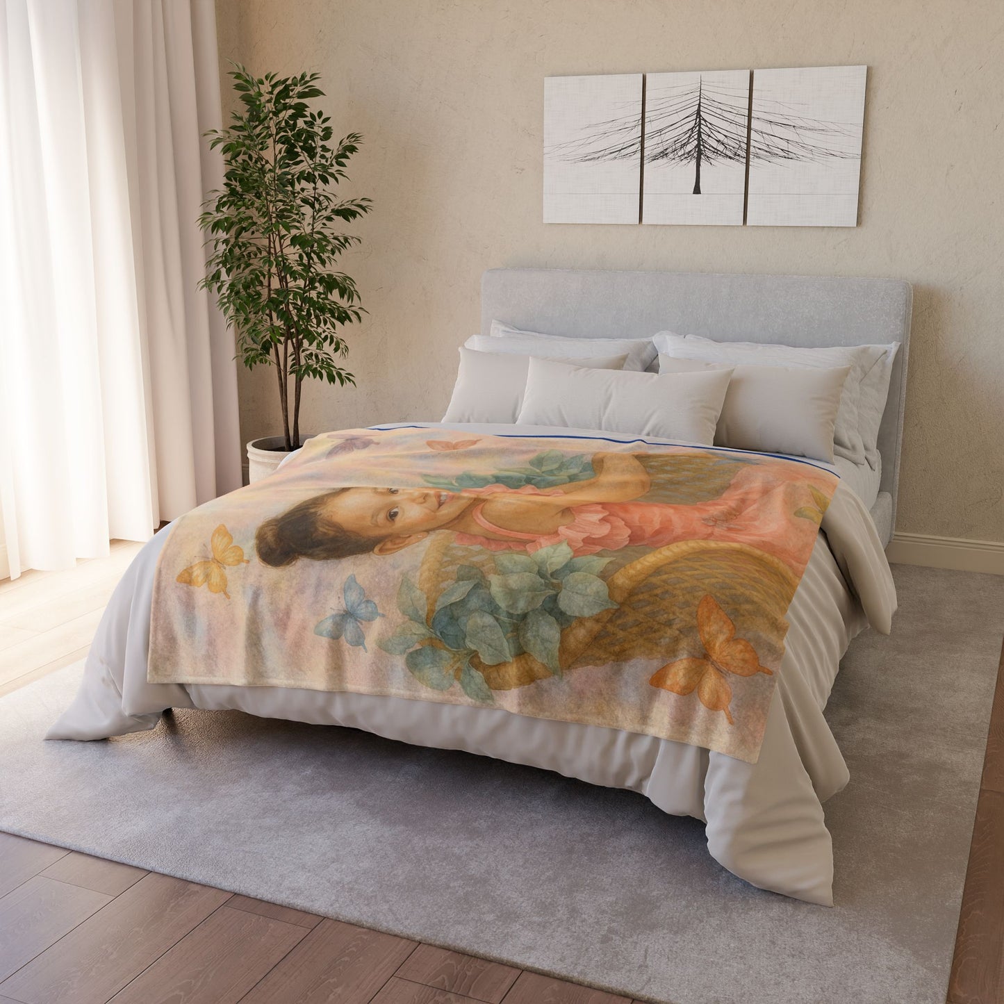 Custom Polyester Blanket, 3 sizes to choose from - Cozy Nature-Inspired Throw for Kids & Family