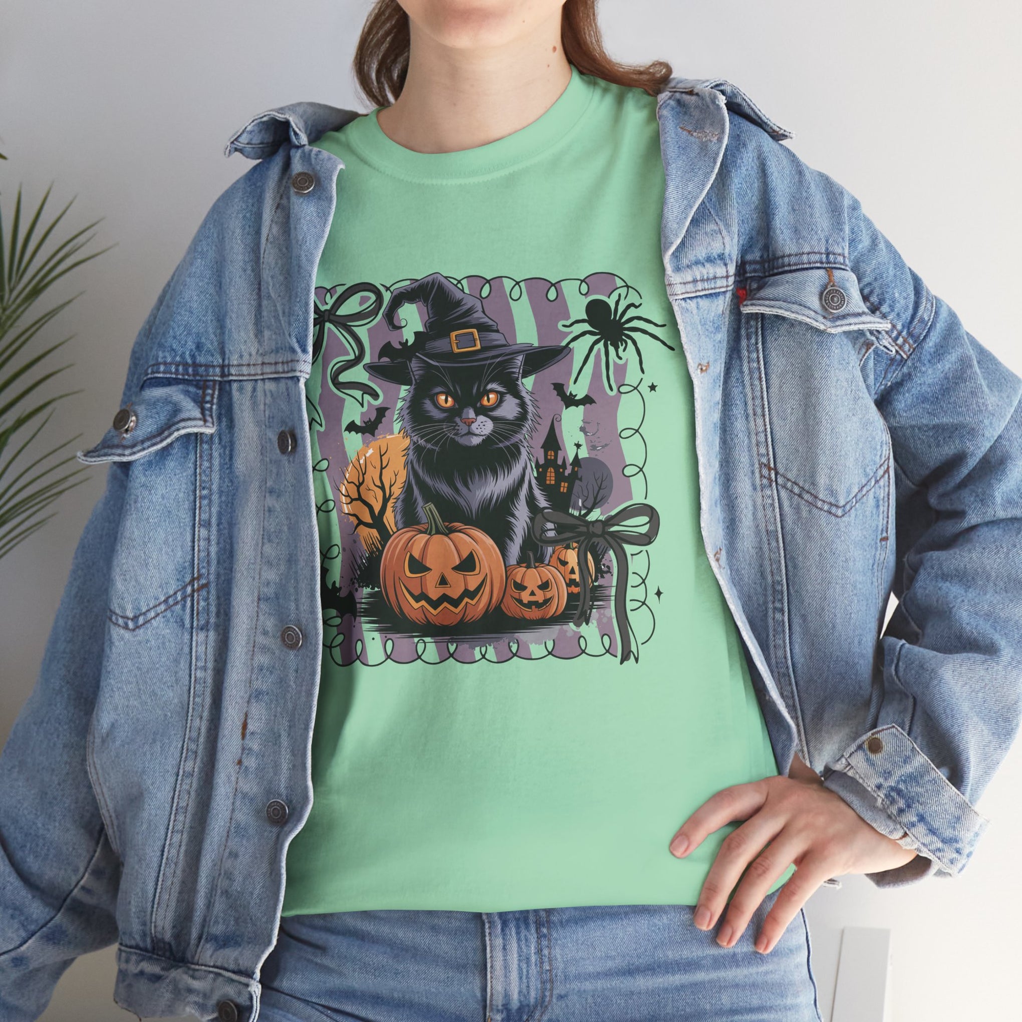 Preppy Black Cat, Retro Halloween shirt