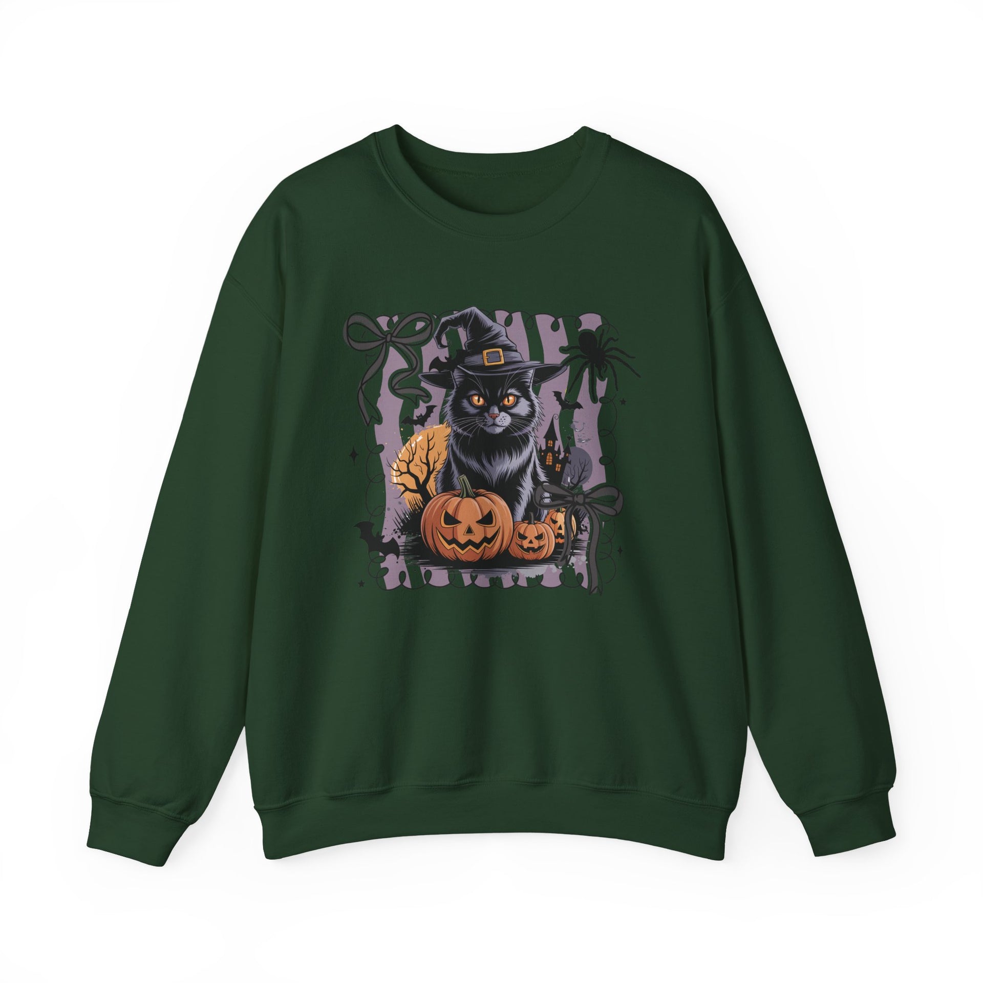 Preppy Black Cat, Retro Halloween Sweatshirt, Halloween Sweatshirt
