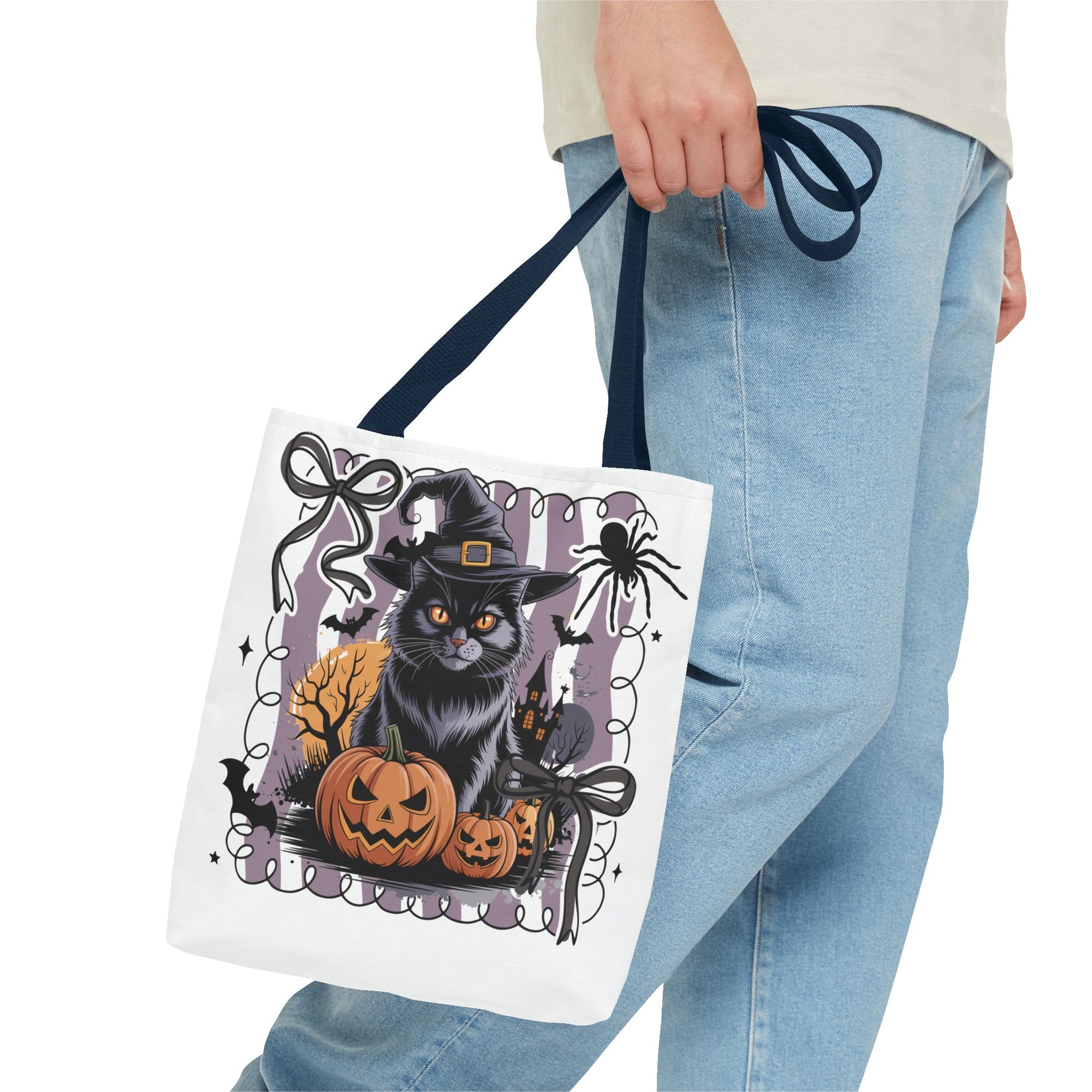 Preppy Black Cat, Retro Halloween Bag, Cute Halloween Must Halloween, Retro Halloween Bag