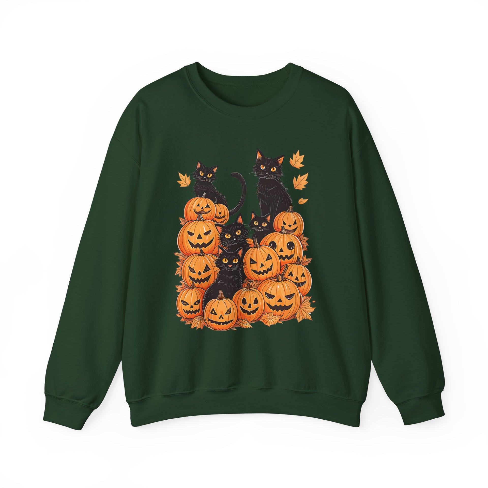 Halloween Black Cat Pumpkin Sweatshirt