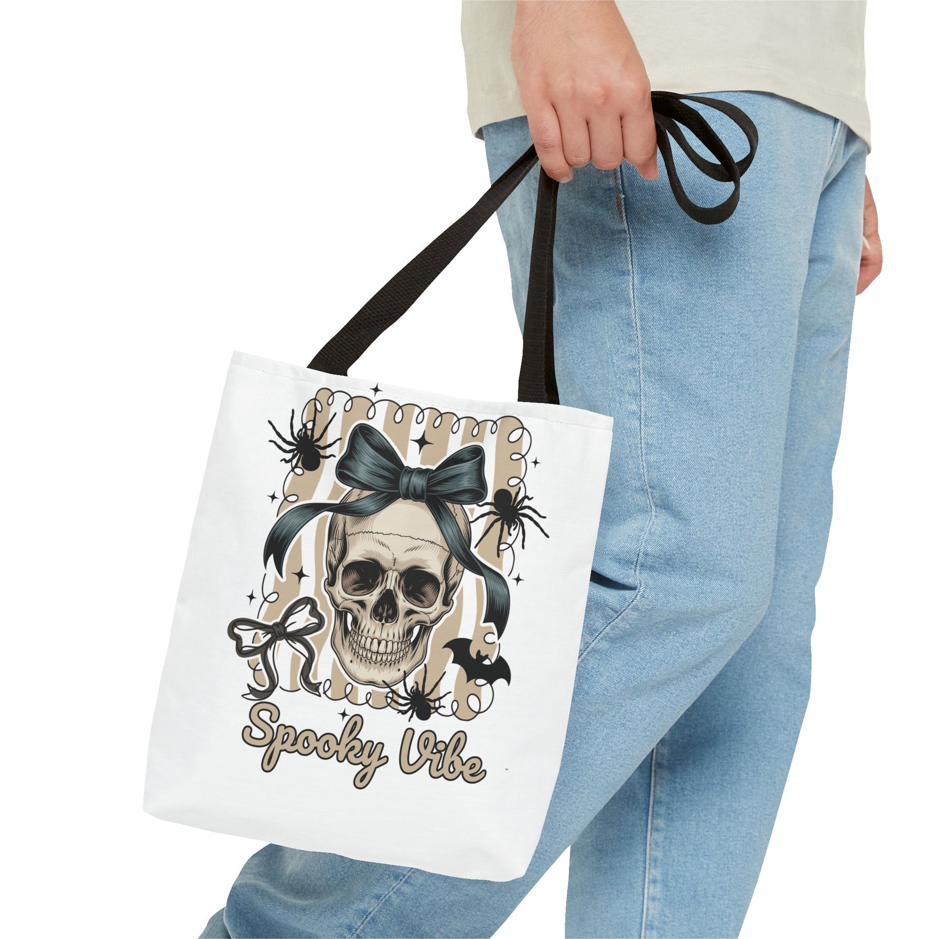 Halloween Coquette Bow Skull Preppy Bag