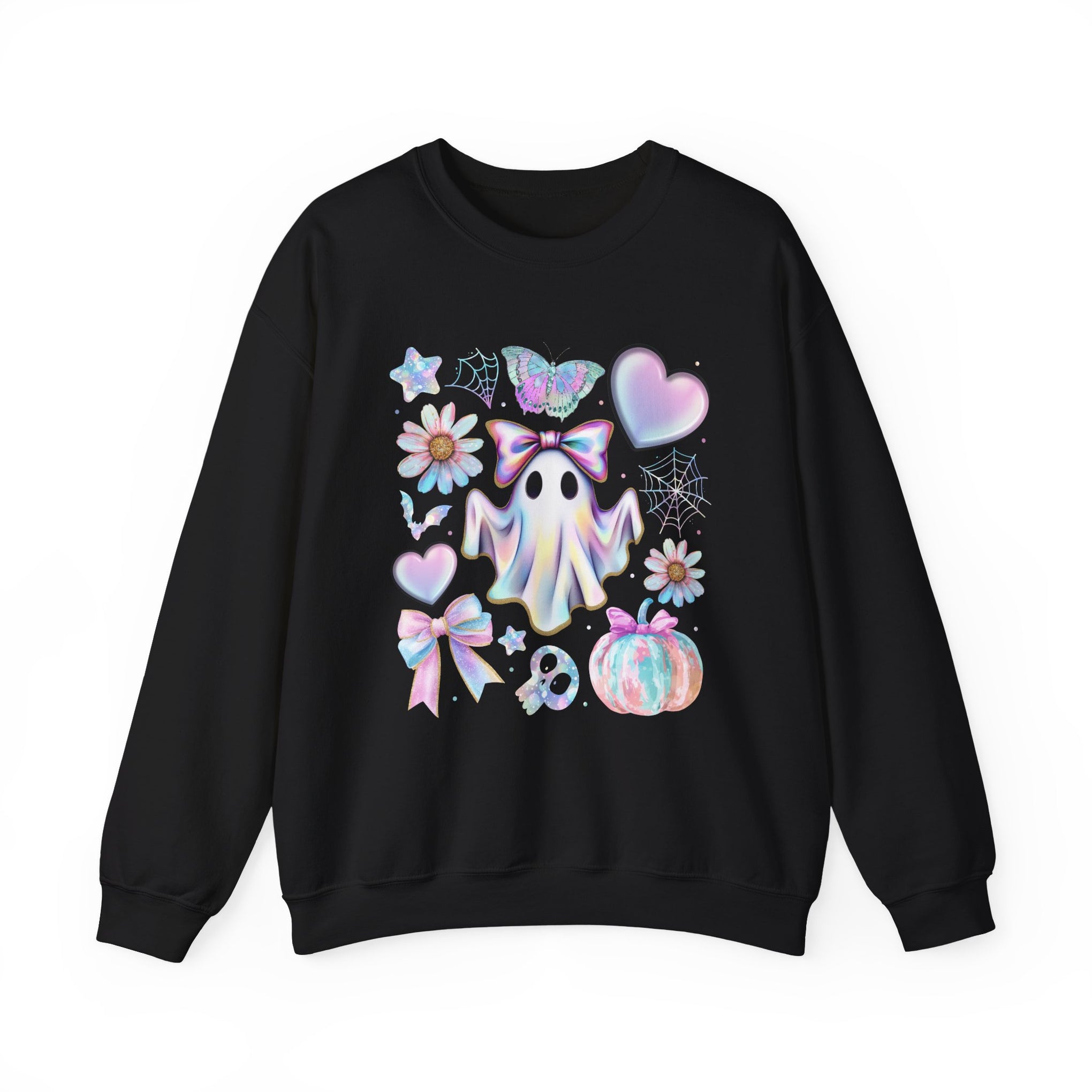Girly Halloween Ghost, Floral Ghost Sweatshirt, Halloween Sweatshirt