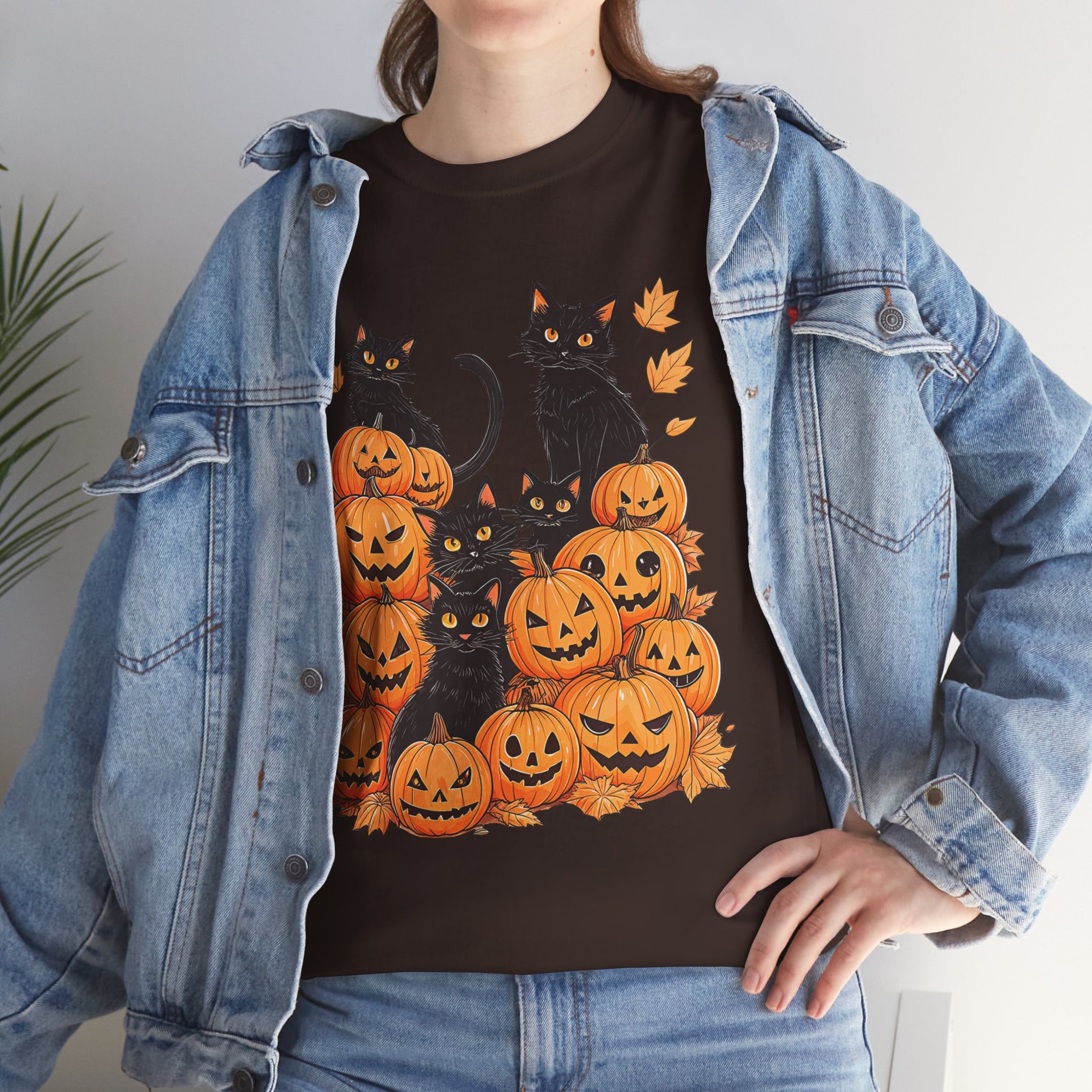 Halloween Black Cat Pumpkin, Halloween Shirt