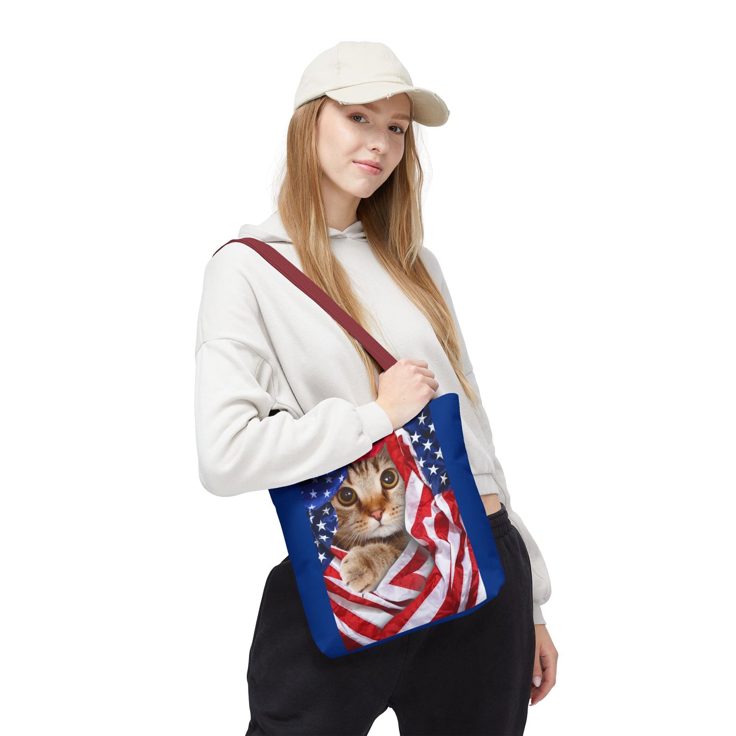 American Flag Cat Pattern Bag