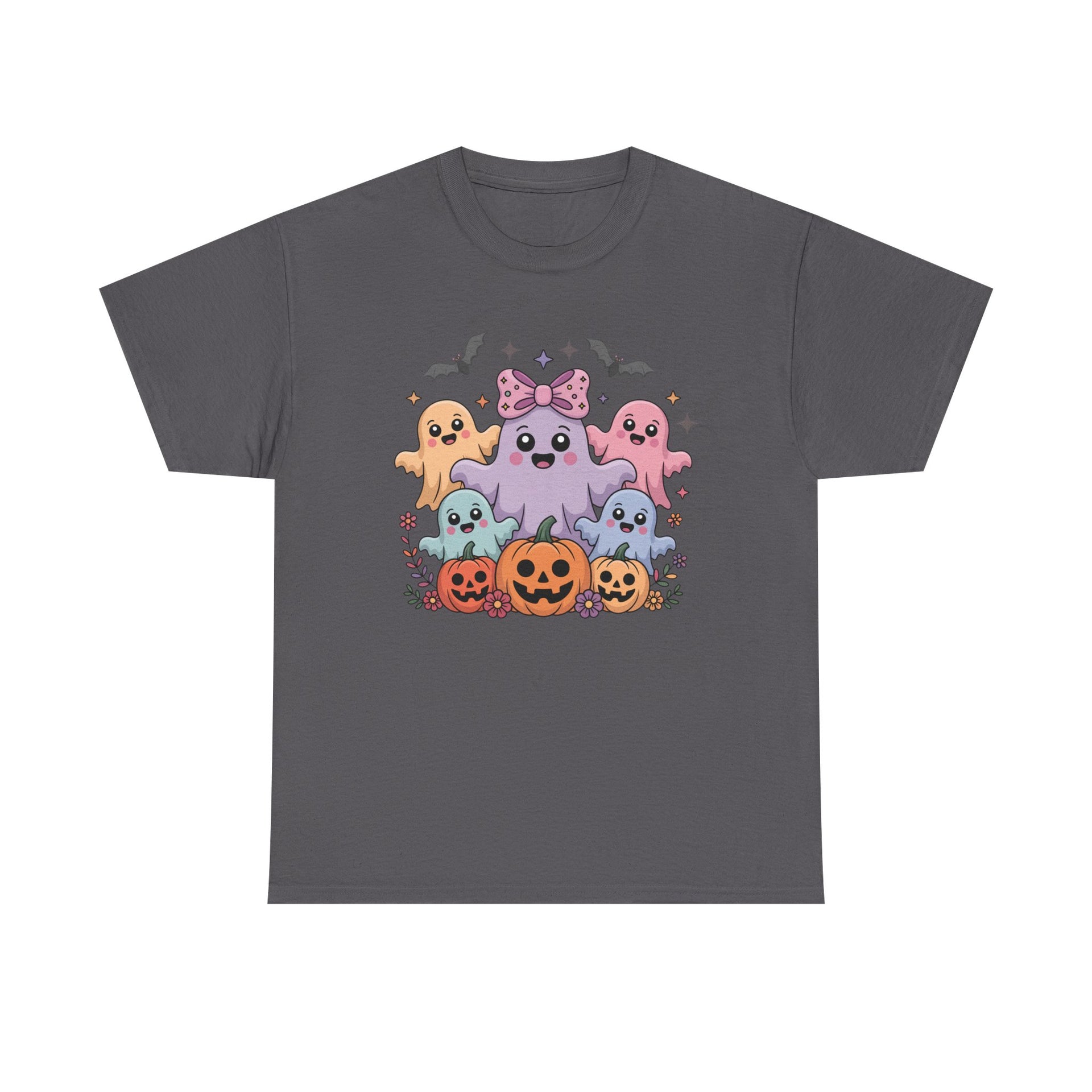 Halloween Tee - Iridescent Coquette Ghost Unisex Heavy Cotton Shirt